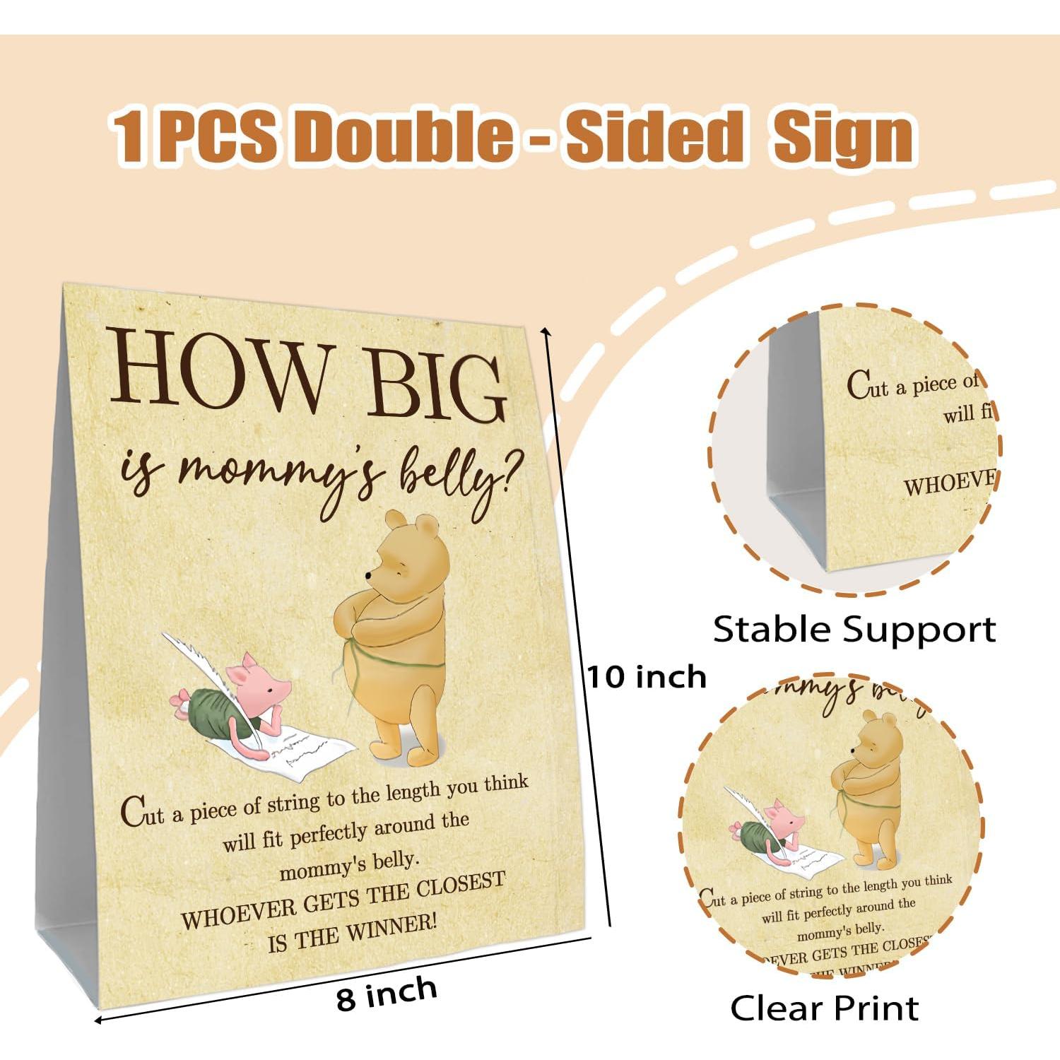 Set de Juegos para Baby Shower Winnie - 30 Tarjetas + Cartel