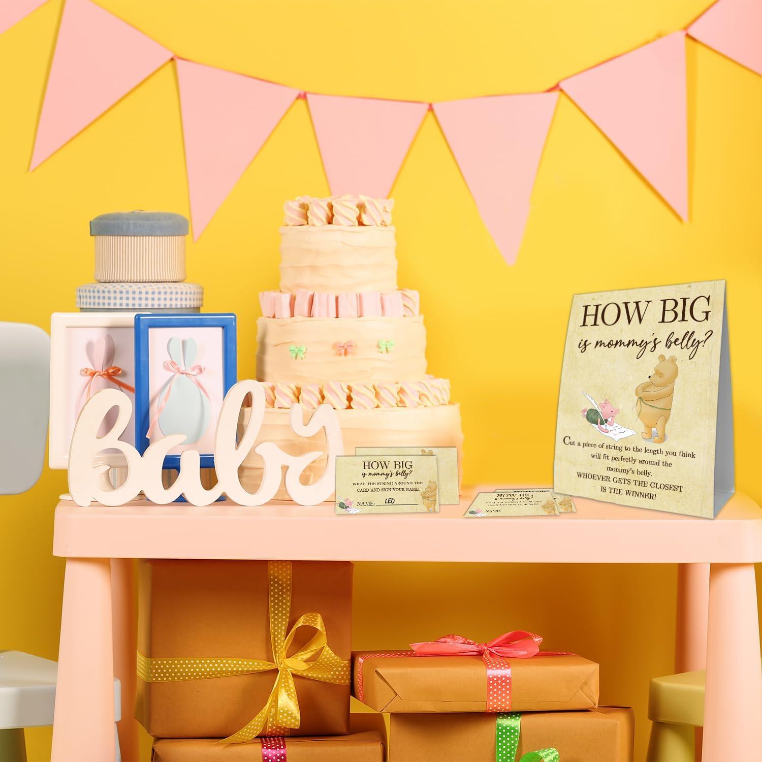 Set de Juegos para Baby Shower Winnie - 30 Tarjetas + Cartel