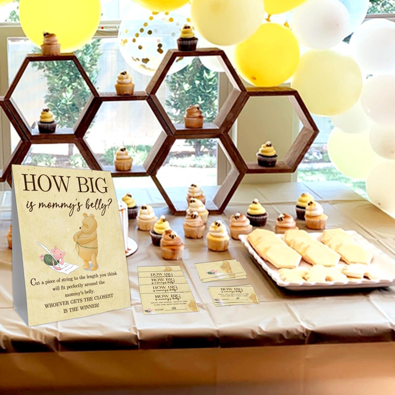 Set de Juegos para Baby Shower Winnie - 30 Tarjetas + Cartel