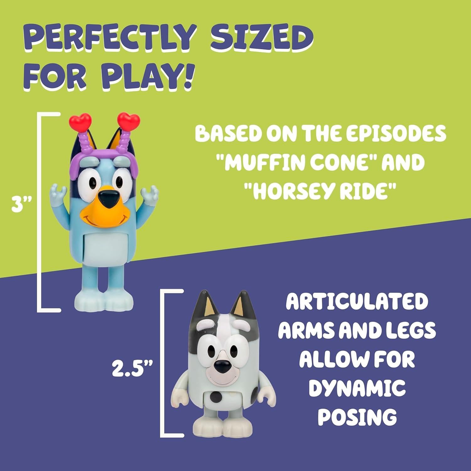 Set de Figuras de Juguete Bluey y Muffin 2 Piezas para Niños