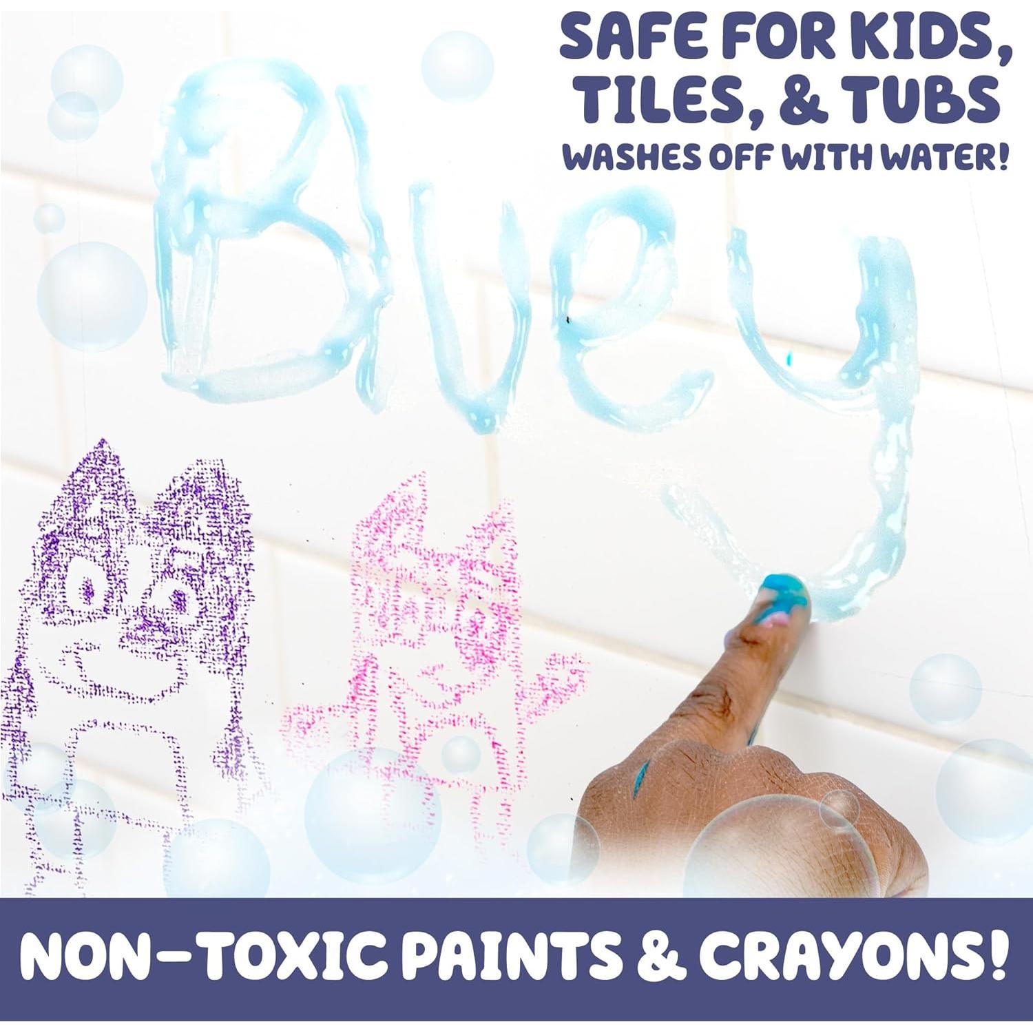 Conjunto de Baño Bluey 9 Piezas - Pinturas y Crayones Lavables