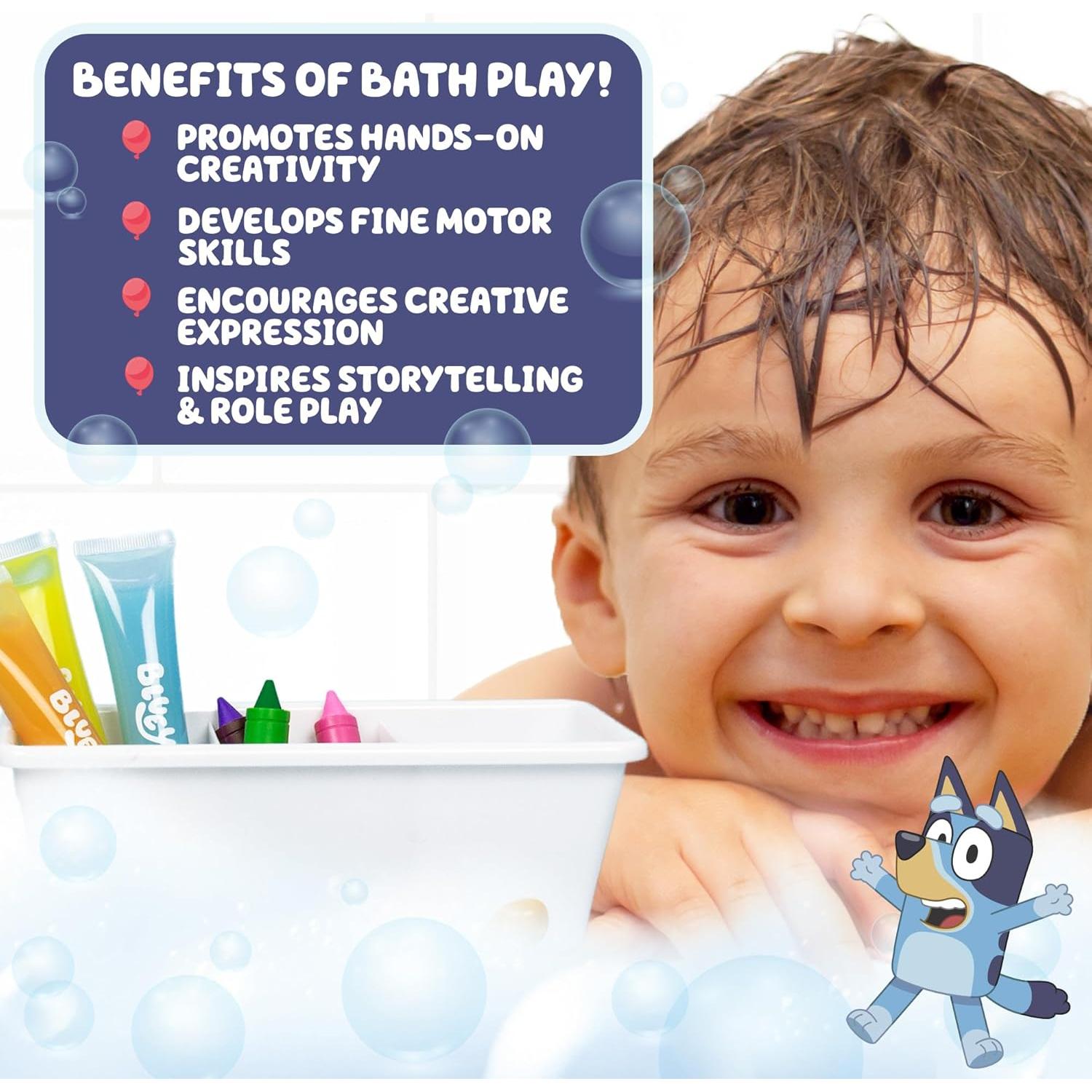 Conjunto de Baño Bluey 9 Piezas - Pinturas y Crayones Lavables