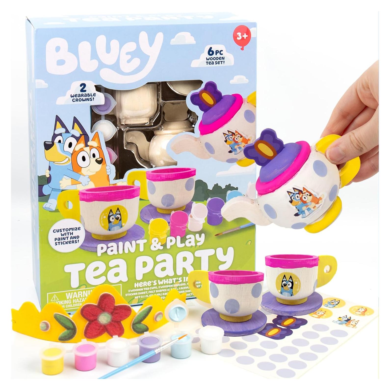 Juego de Té Pintar y Jugar Bluey - Set de Madera 6 Piezas