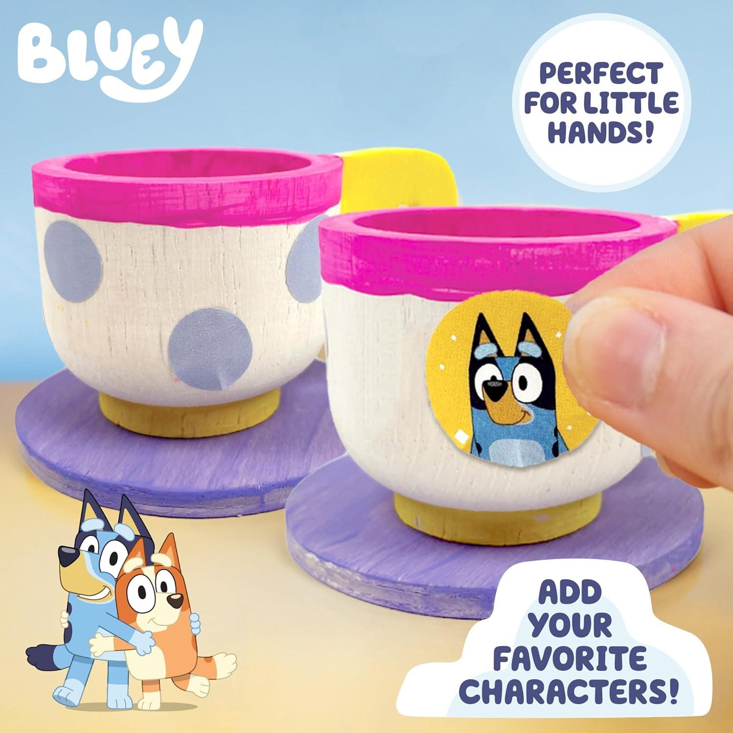 Juego de Té Pintar y Jugar Bluey - Set de Madera 6 Piezas