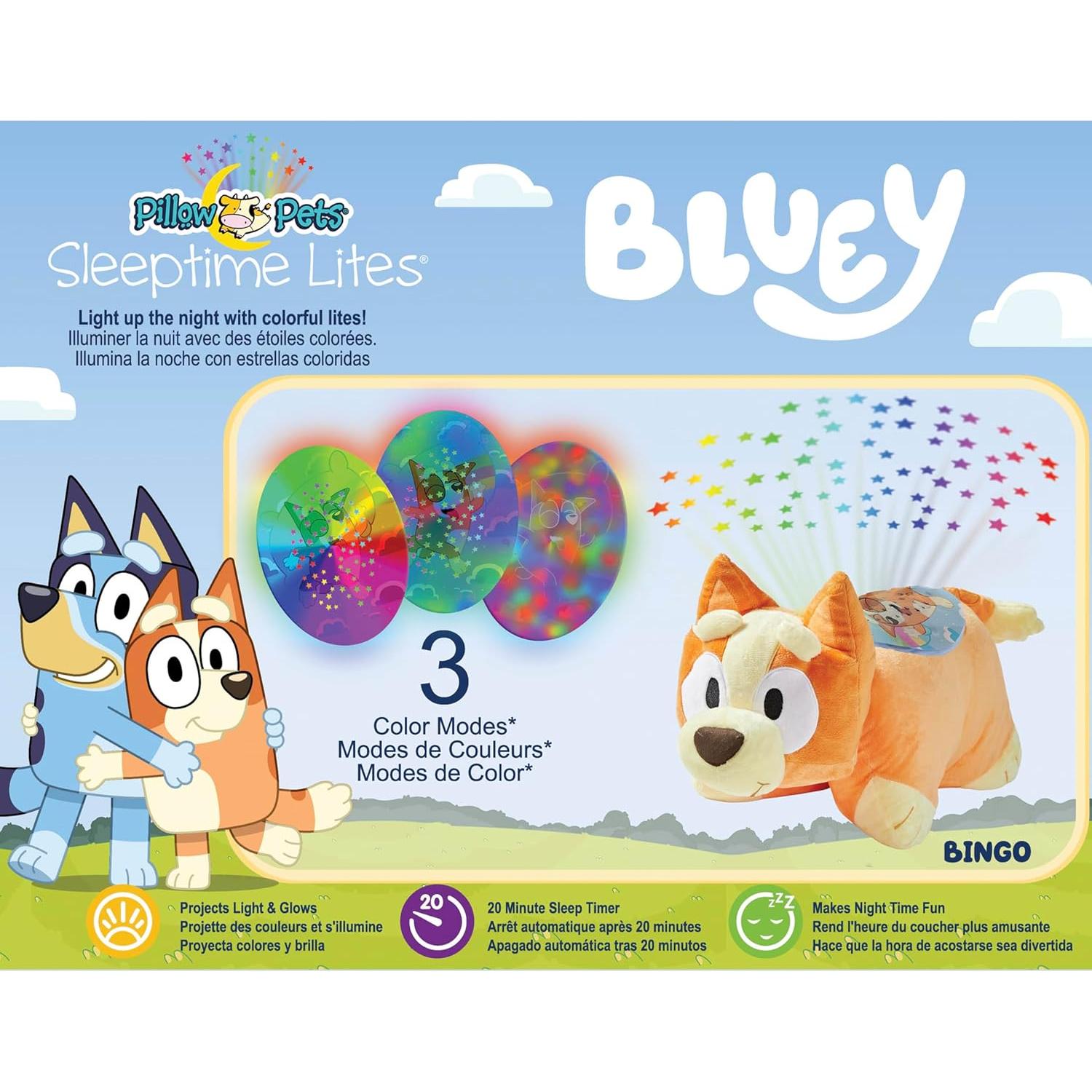 Luz de Sueño Bingo Pillow Pets 27.94 cm Proyector Estrellas