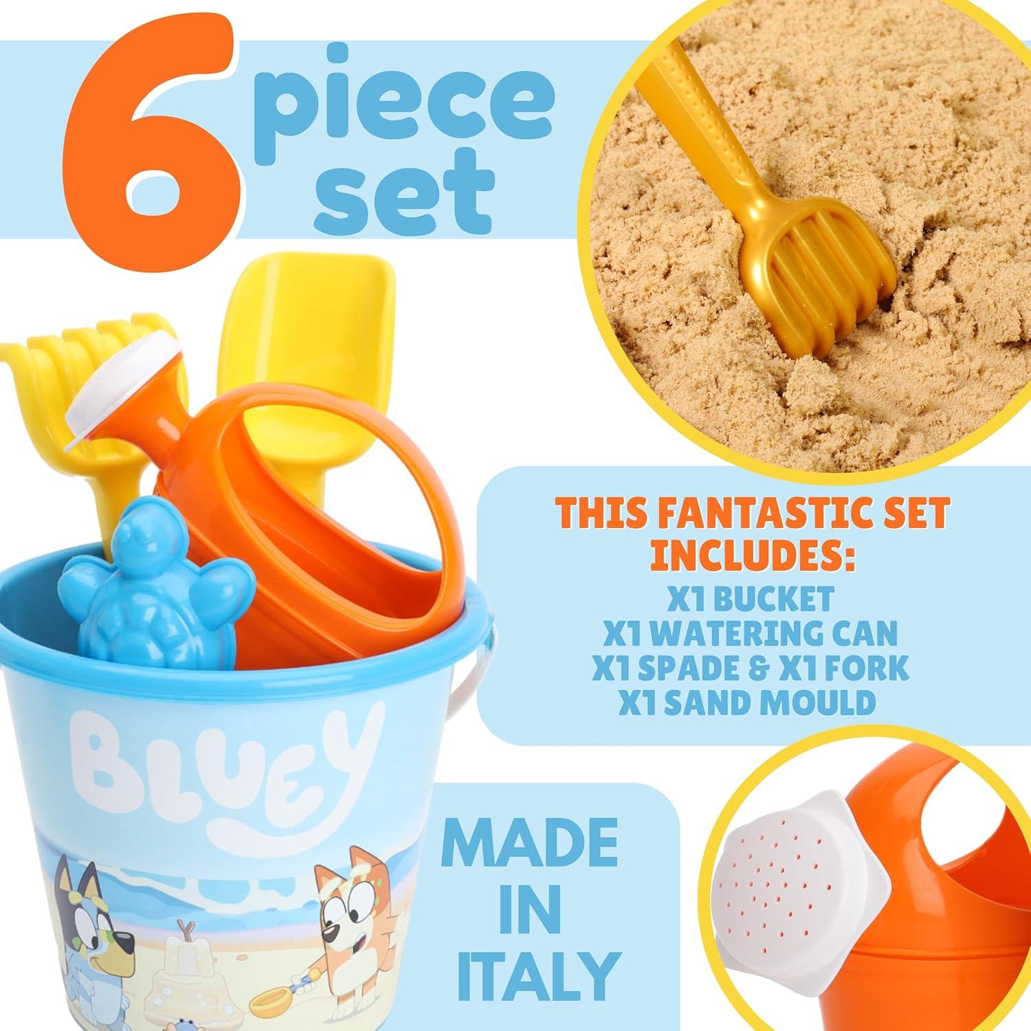 Juego de cubo y pala Toyland Bluey 6 piezas para playa