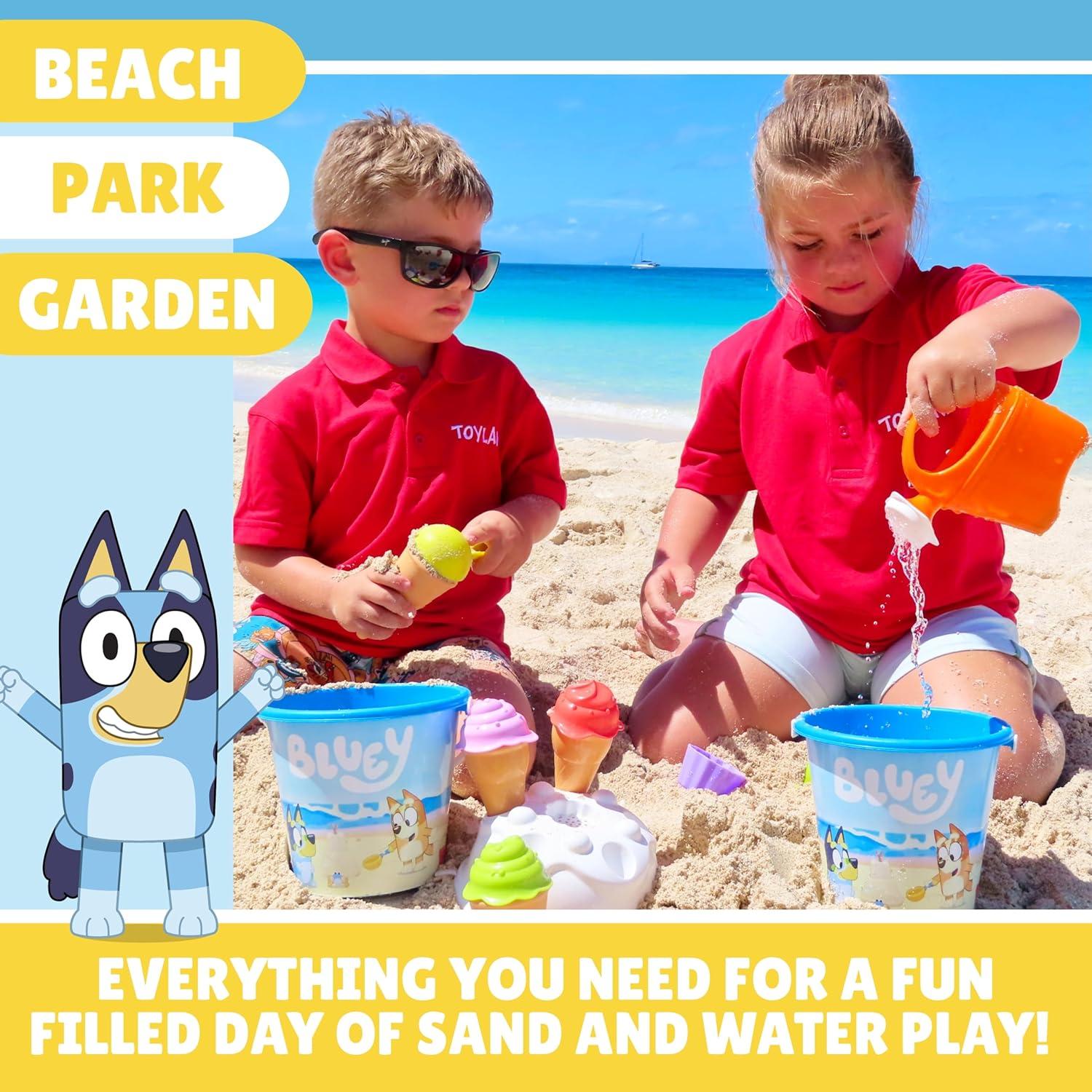 Juego de cubo y pala Toyland Bluey 6 piezas para playa