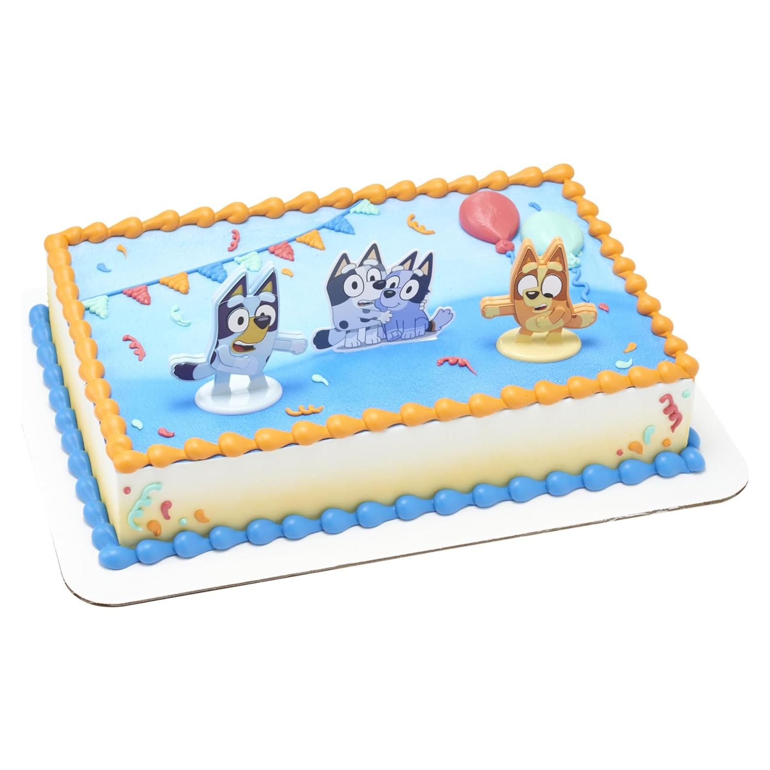 DecoSet Bluey y Bingo Decoración de Pastel 3 Piezas
