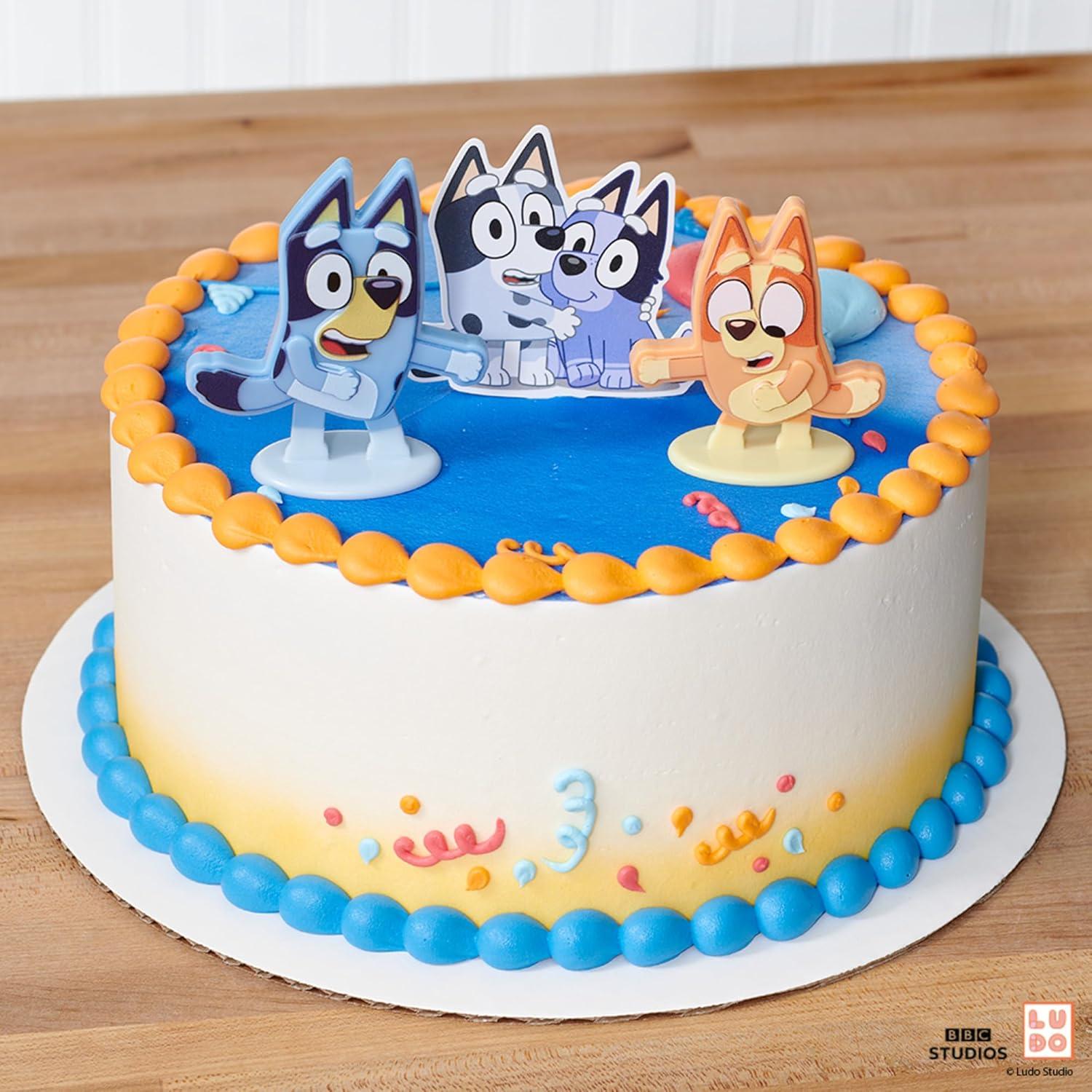 DecoSet Bluey y Bingo Decoración de Pastel 3 Piezas