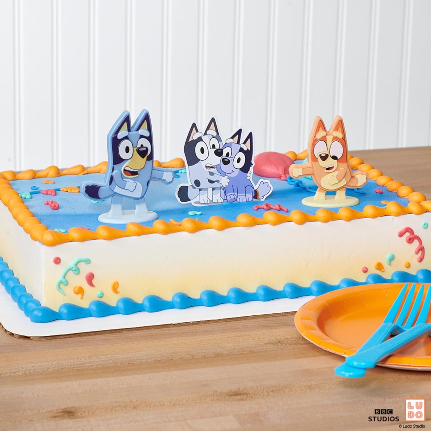 DecoSet Bluey y Bingo Decoración de Pastel 3 Piezas