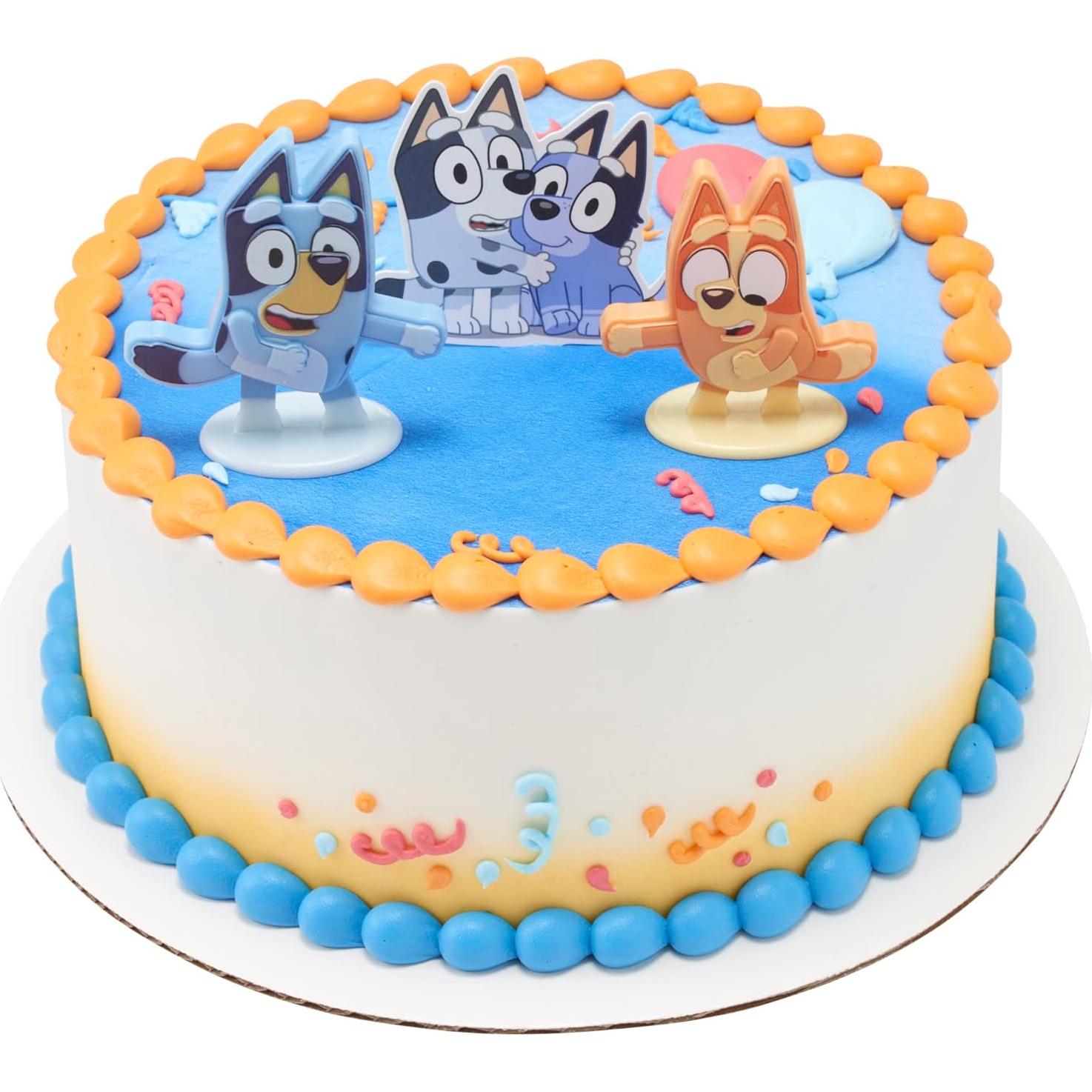 DecoSet Bluey y Bingo Decoración de Pastel 3 Piezas