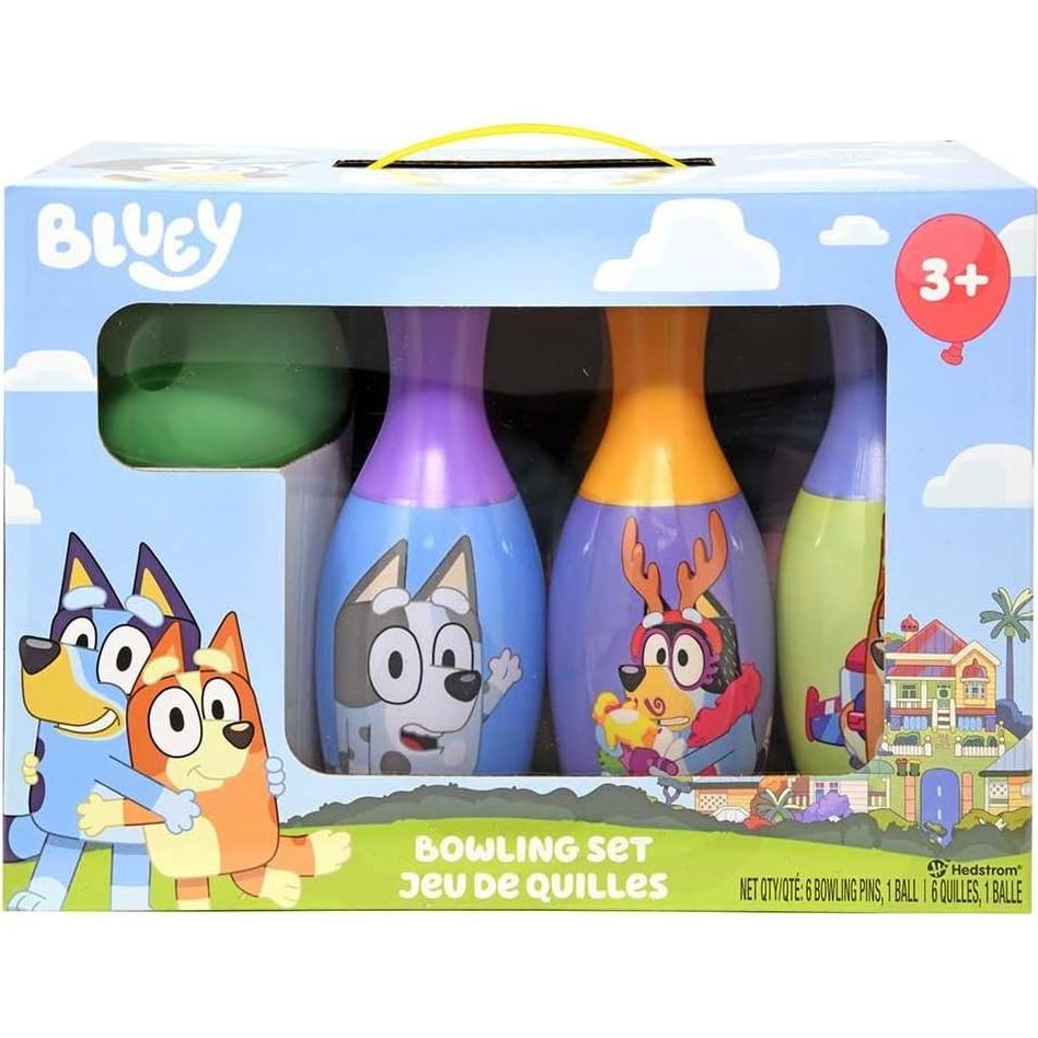 Conjunto de Bolos Bluey para Niños - 6 Bolos y 1 Bola