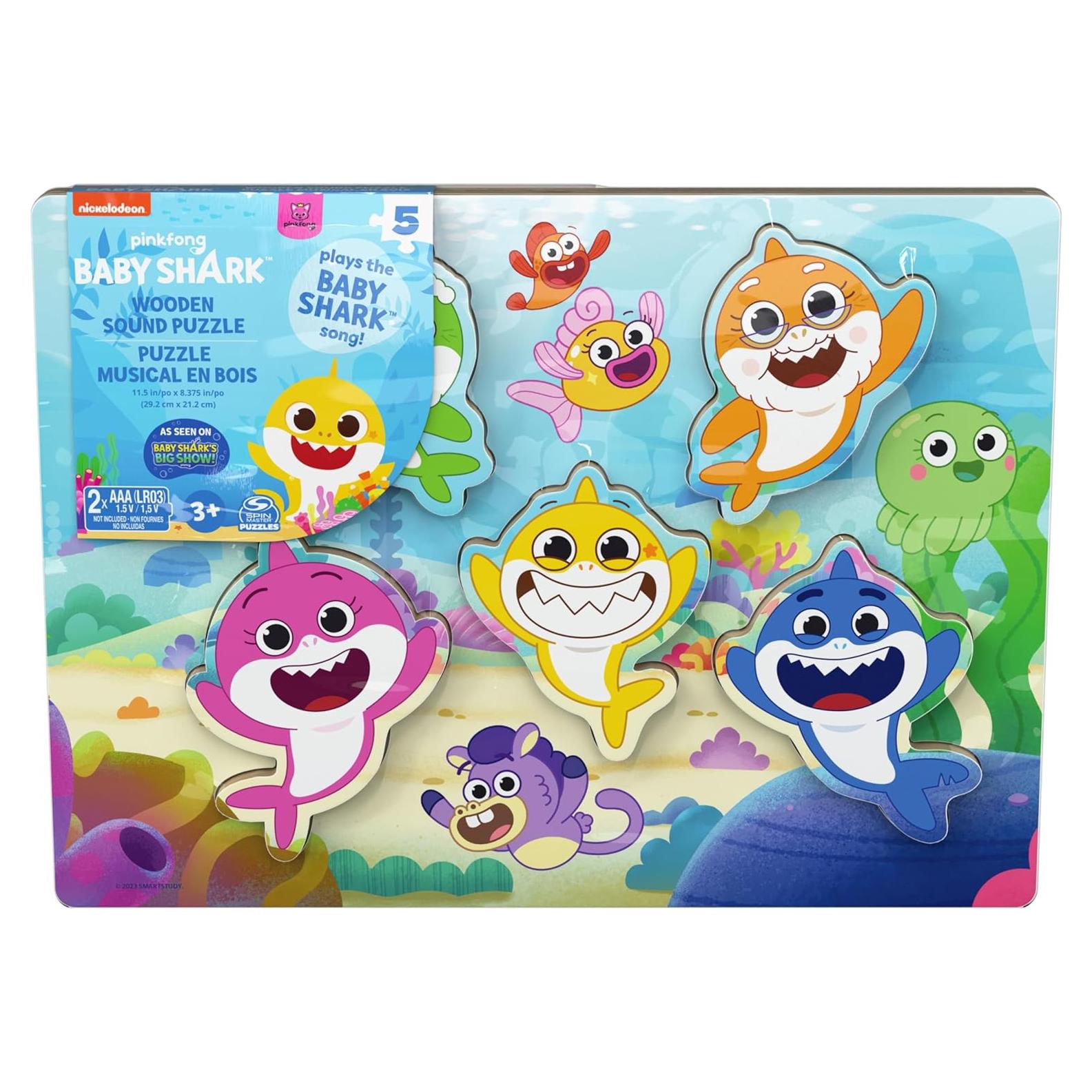 Rompecabezas Musical de Madera Spin Master Baby Shark 5 Piezas