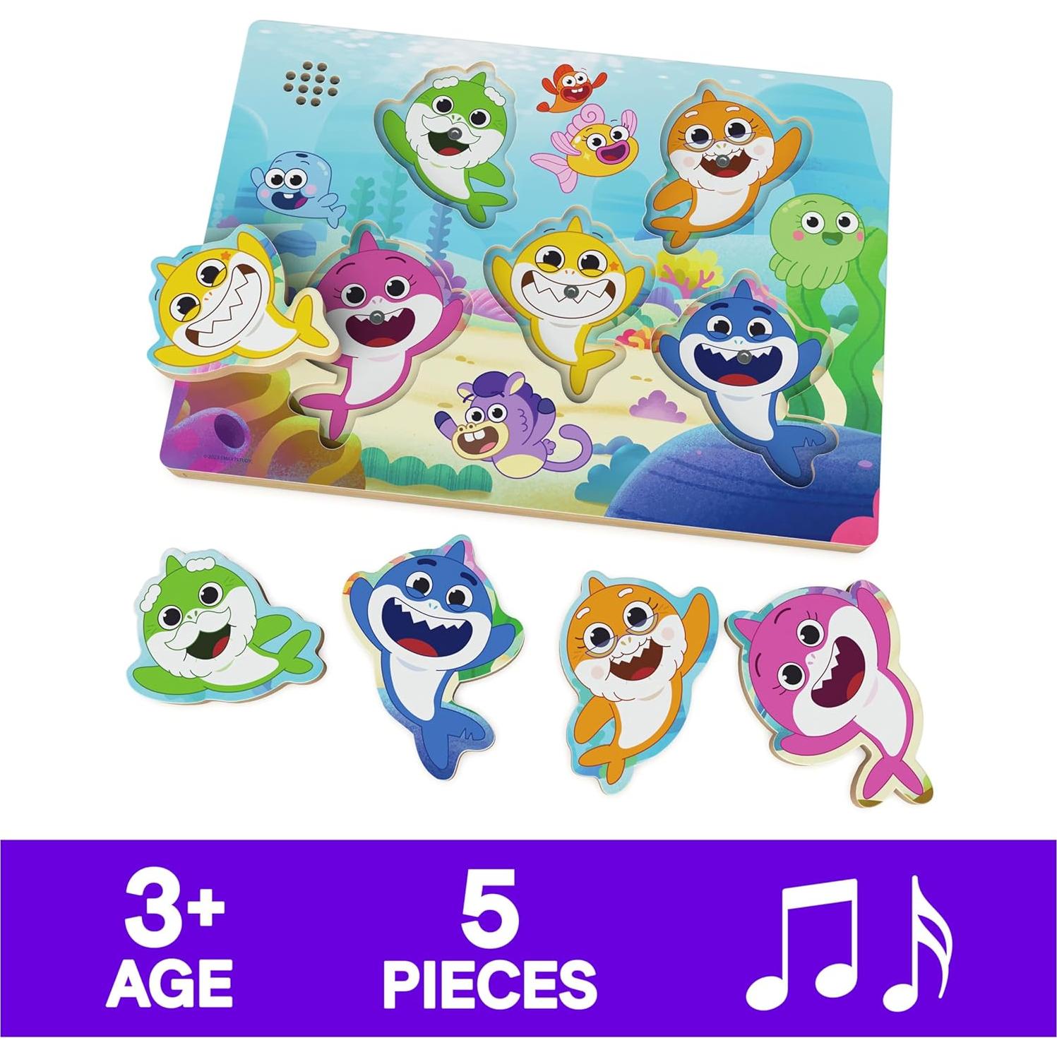 Rompecabezas Musical de Madera Spin Master Baby Shark 5 Piezas