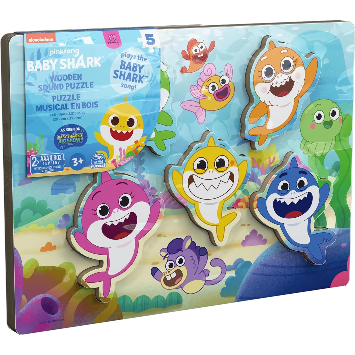 Rompecabezas Musical de Madera Spin Master Baby Shark 5 Piezas