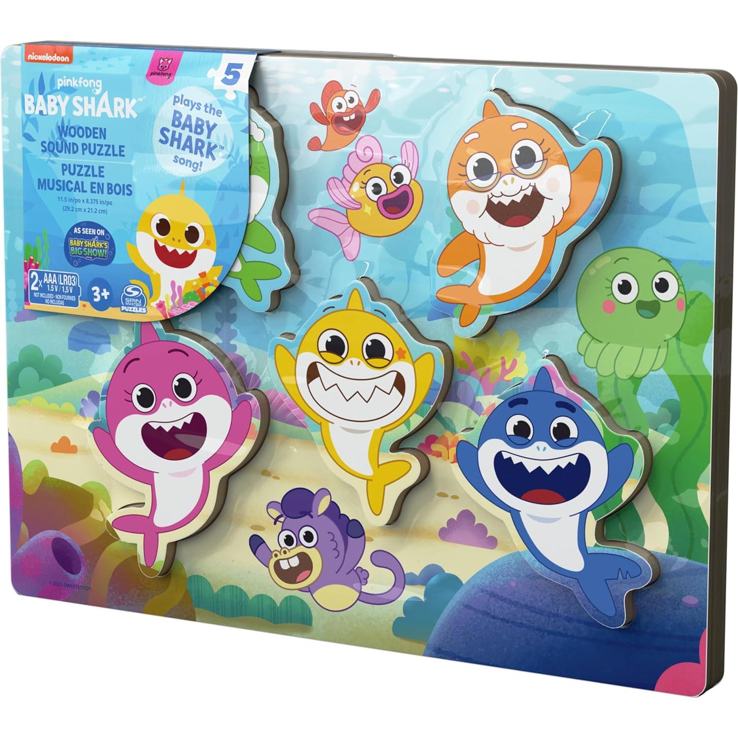 Rompecabezas Musical de Madera Spin Master Baby Shark 5 Piezas