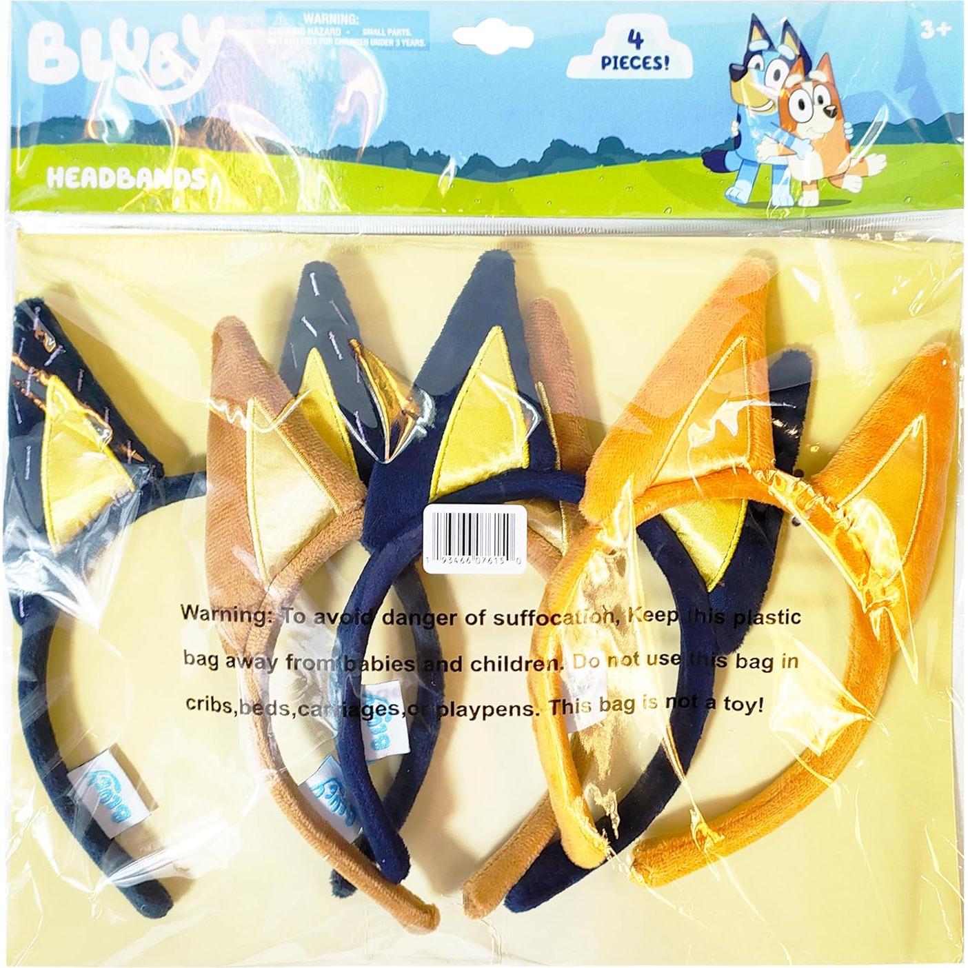 Diadema de Orejas de Animal Bluey - 4 Piezas para Niños