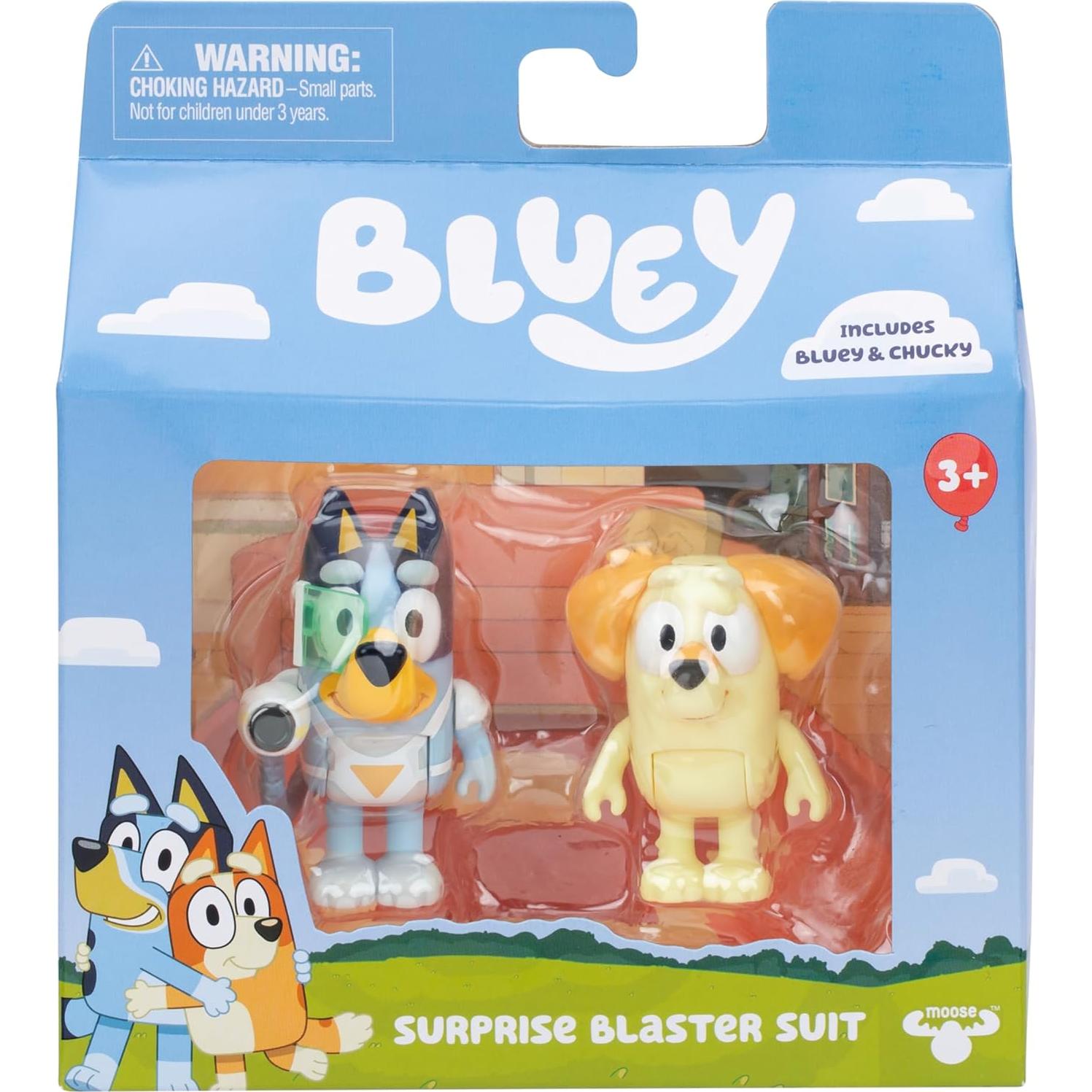 Paquete de Figuras Bluey y Chucky - Traje de Sorpresa 2 Pack
