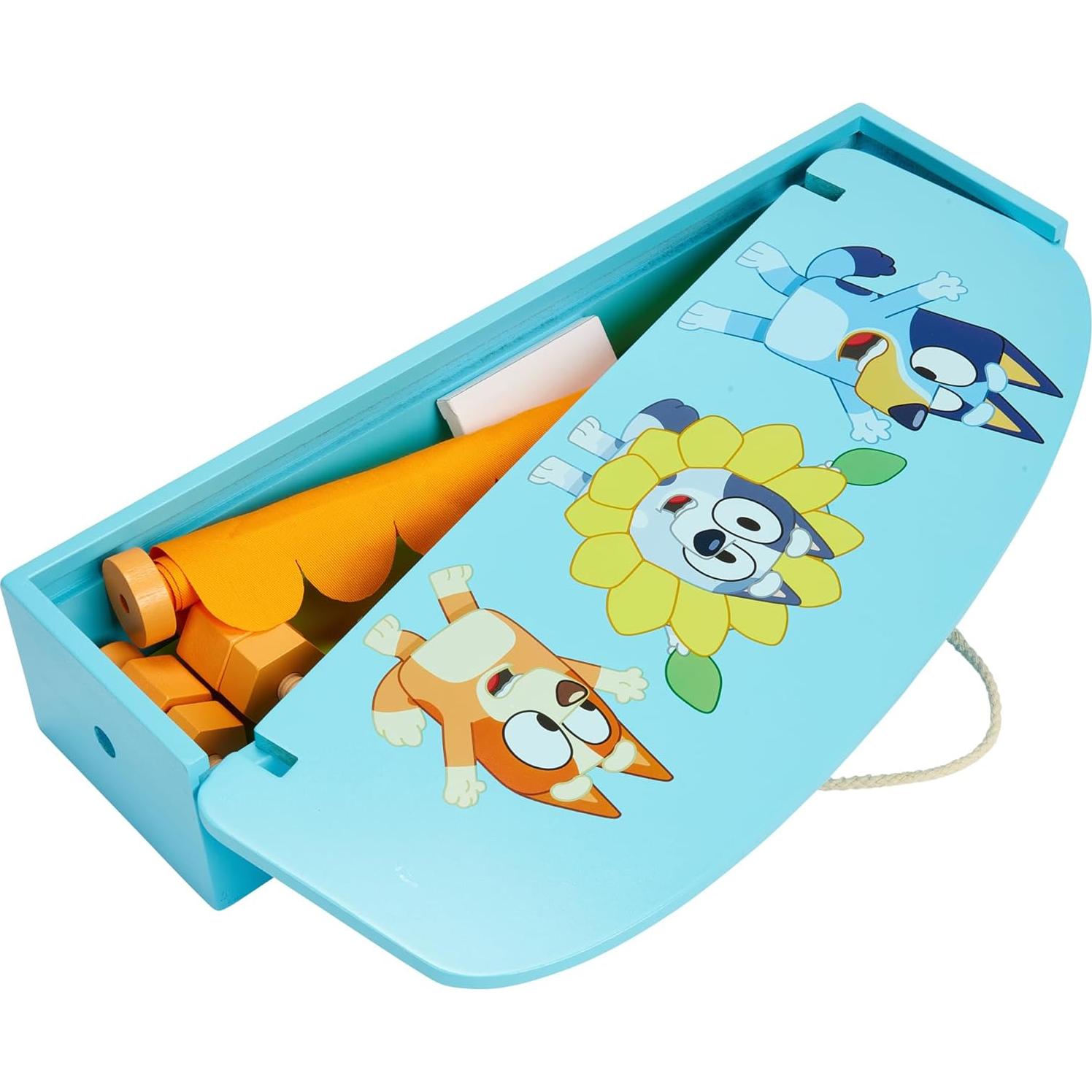 Teatro de Marionetas de Madera Bluey con 2 Marionetas - 81x43.9x50.9 cm