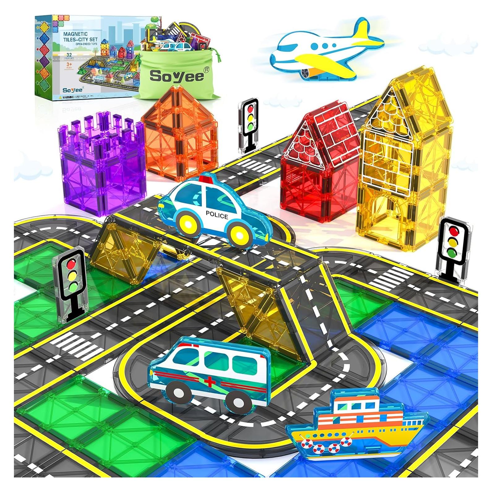 Juego de Azulejos Magnéticos de Carretera Soyee 32PCS