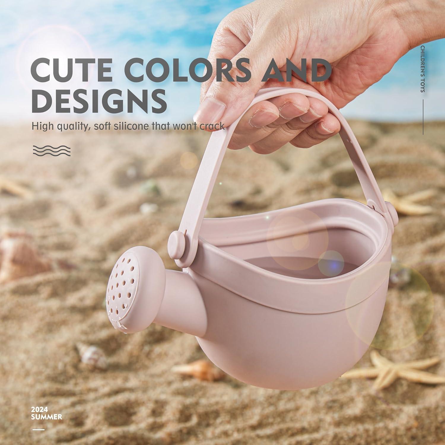 Set de Juguetes de Playa de Silicona MarcZero 17 Piezas Rosa