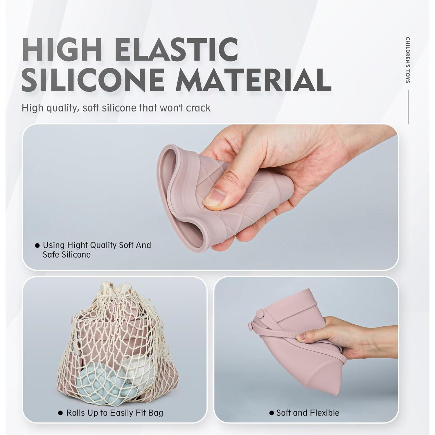 Set de Juguetes de Playa de Silicona MarcZero 17 Piezas Rosa