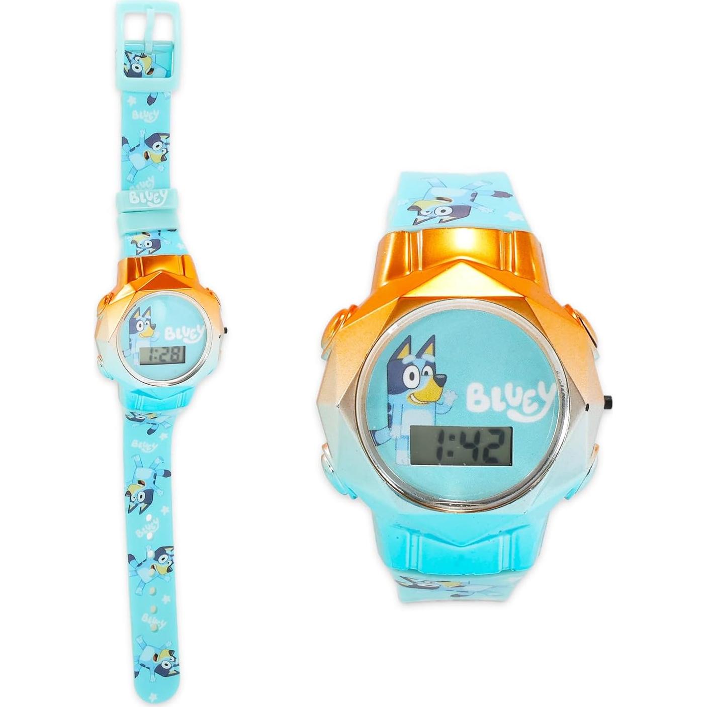Reloj Digital LCD Bluey para Niñas con Stickers - Unisex