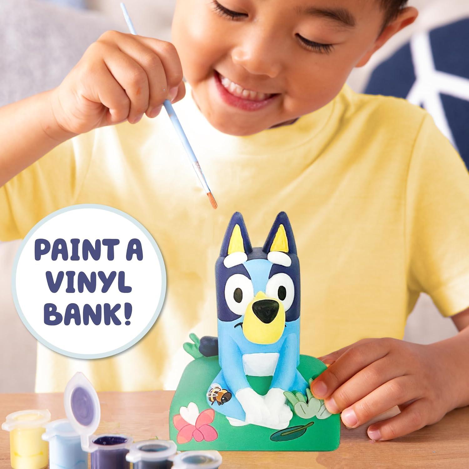 Banco de Cerdo Pintable Bluey con 12 Pinturas y Stickers
