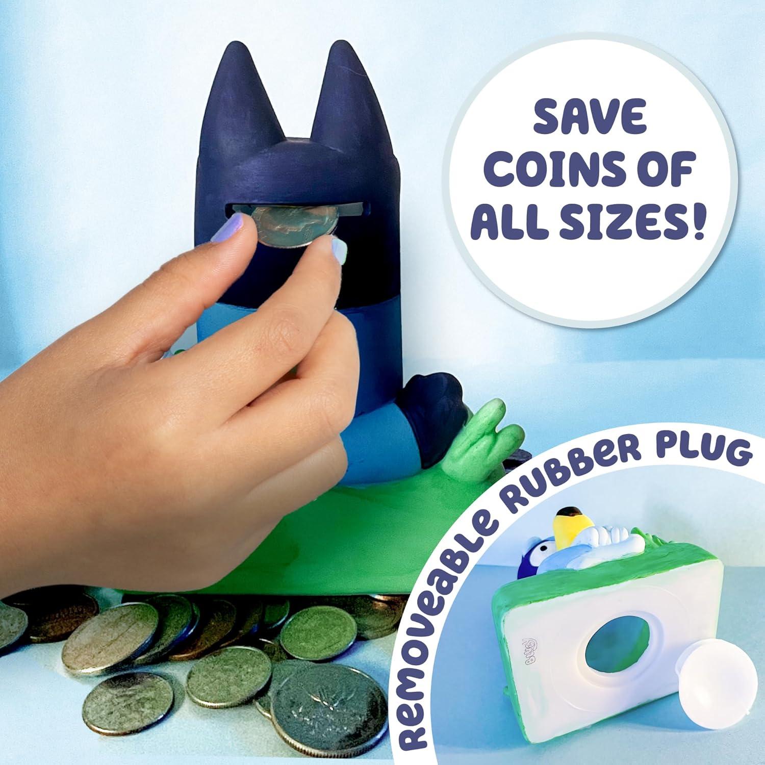 Banco de Cerdo Pintable Bluey con 12 Pinturas y Stickers