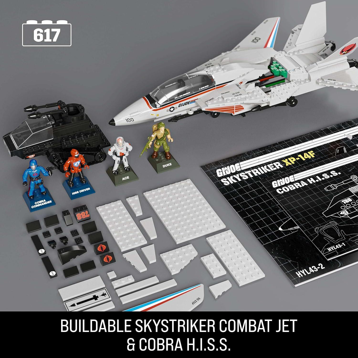 Set de Construcción G.I. Joe MEGA Skystriker vs Cobra H.I.S.S. 617 Piezas