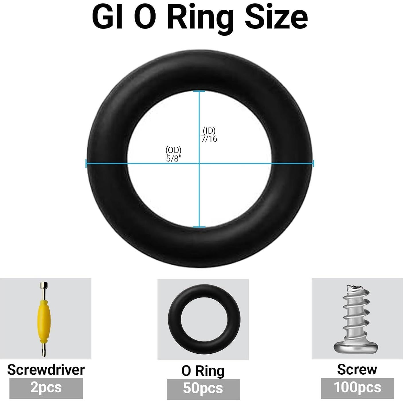 Kit de Reparación de Figuras de Acción GI Joe - 50 Anillos O + 100 Tornillos