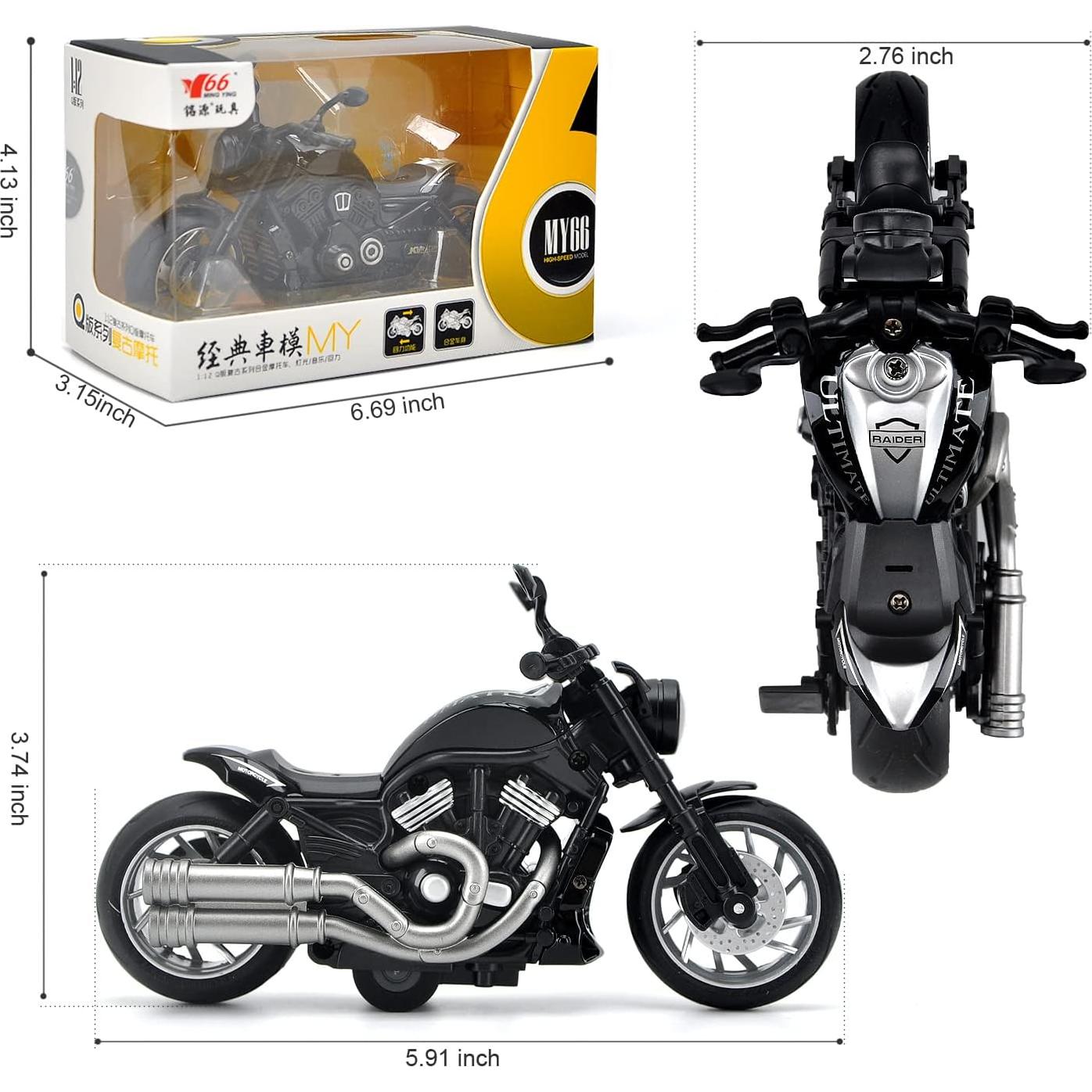 Motocicleta de Juguete CYYSFIVQZ 1:12 con Sonidos y Luces