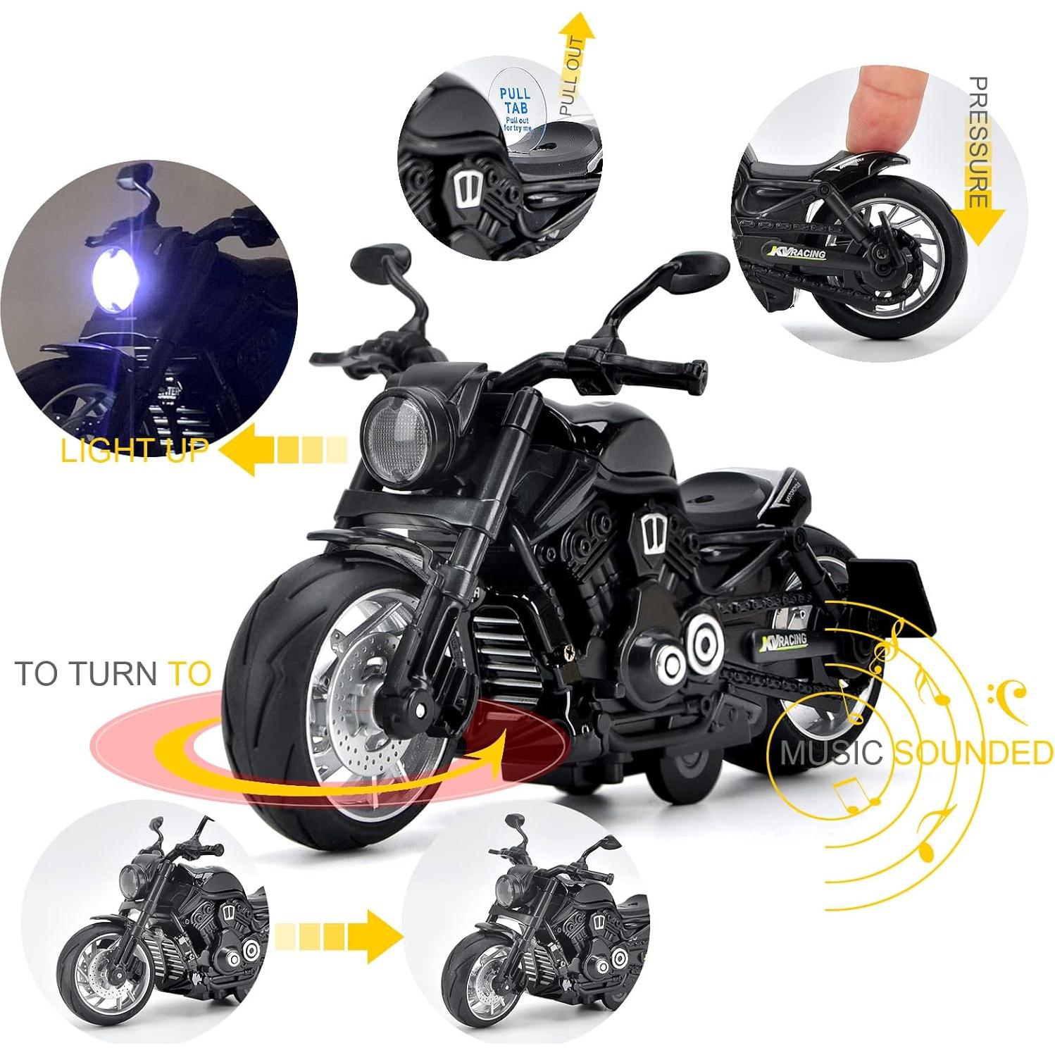 Motocicleta de Juguete CYYSFIVQZ 1:12 con Sonidos y Luces