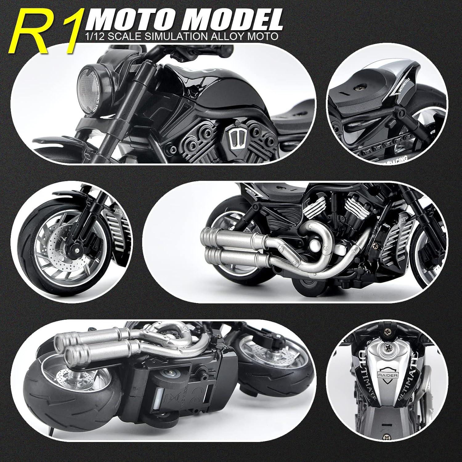 Motocicleta de Juguete CYYSFIVQZ 1:12 con Sonidos y Luces