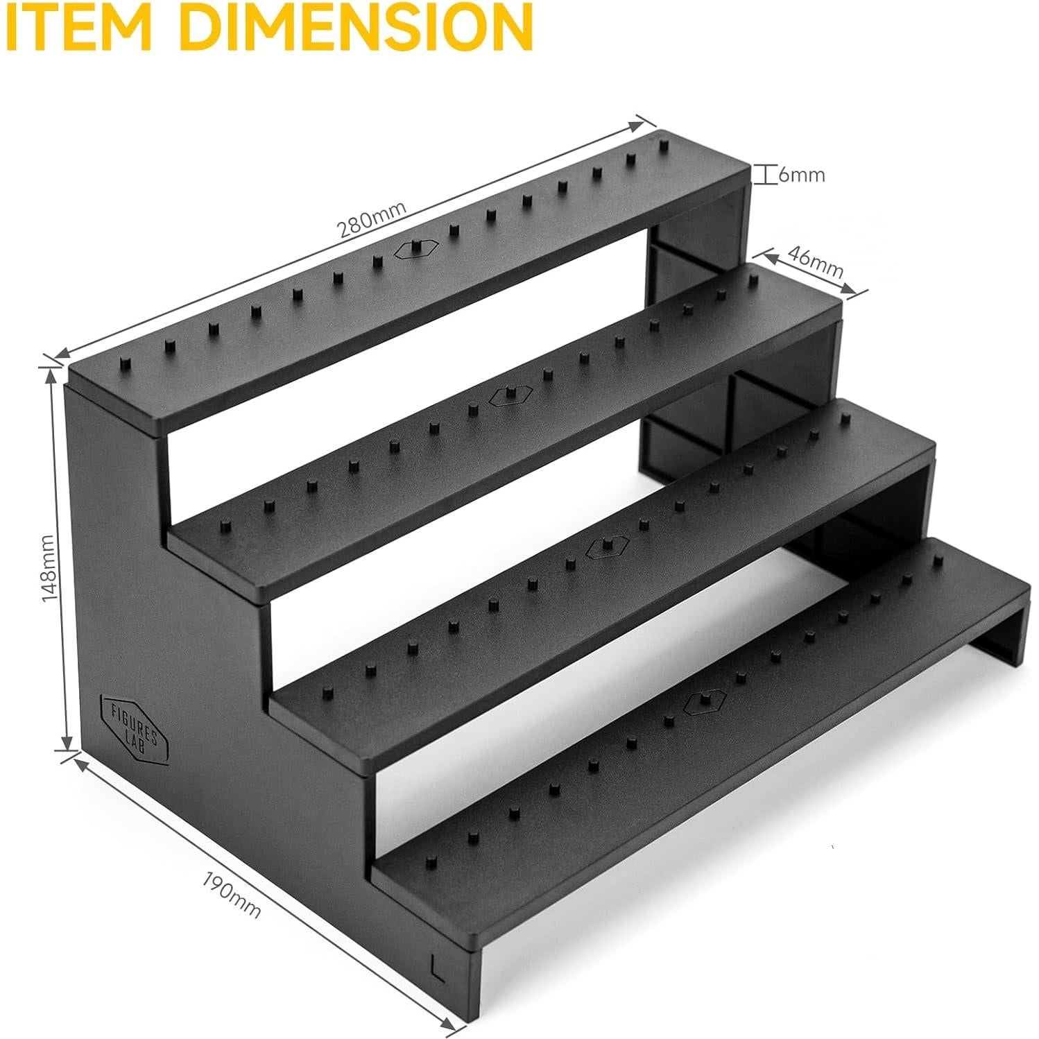 Soporte para Figuras de 15cm 4 Niveles Negro - FiguresLab