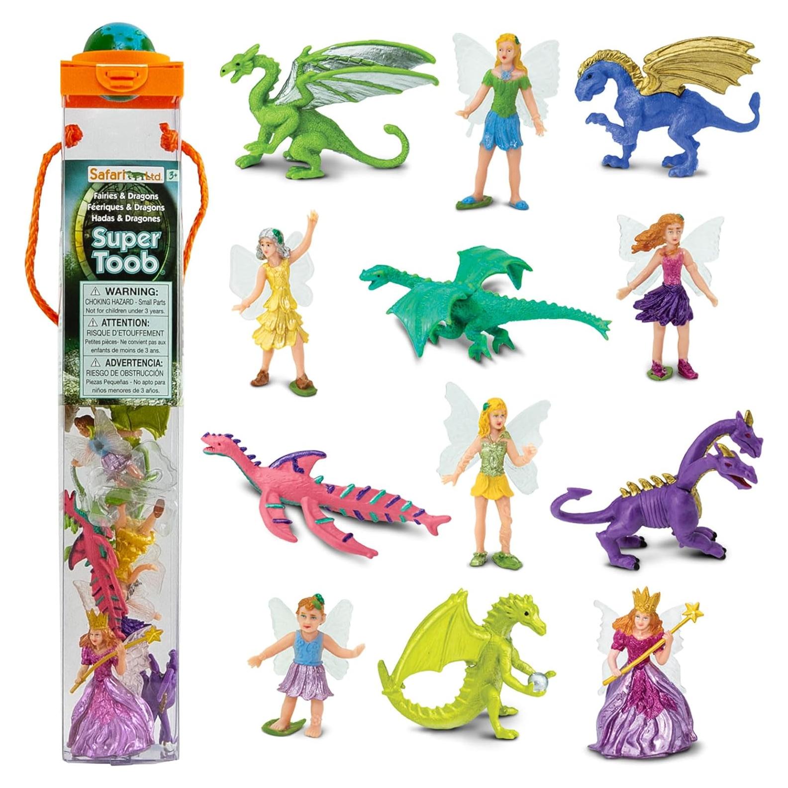 Figuras de Hadas y Dragones Safari Ltd. Super Toob 12 Piezas