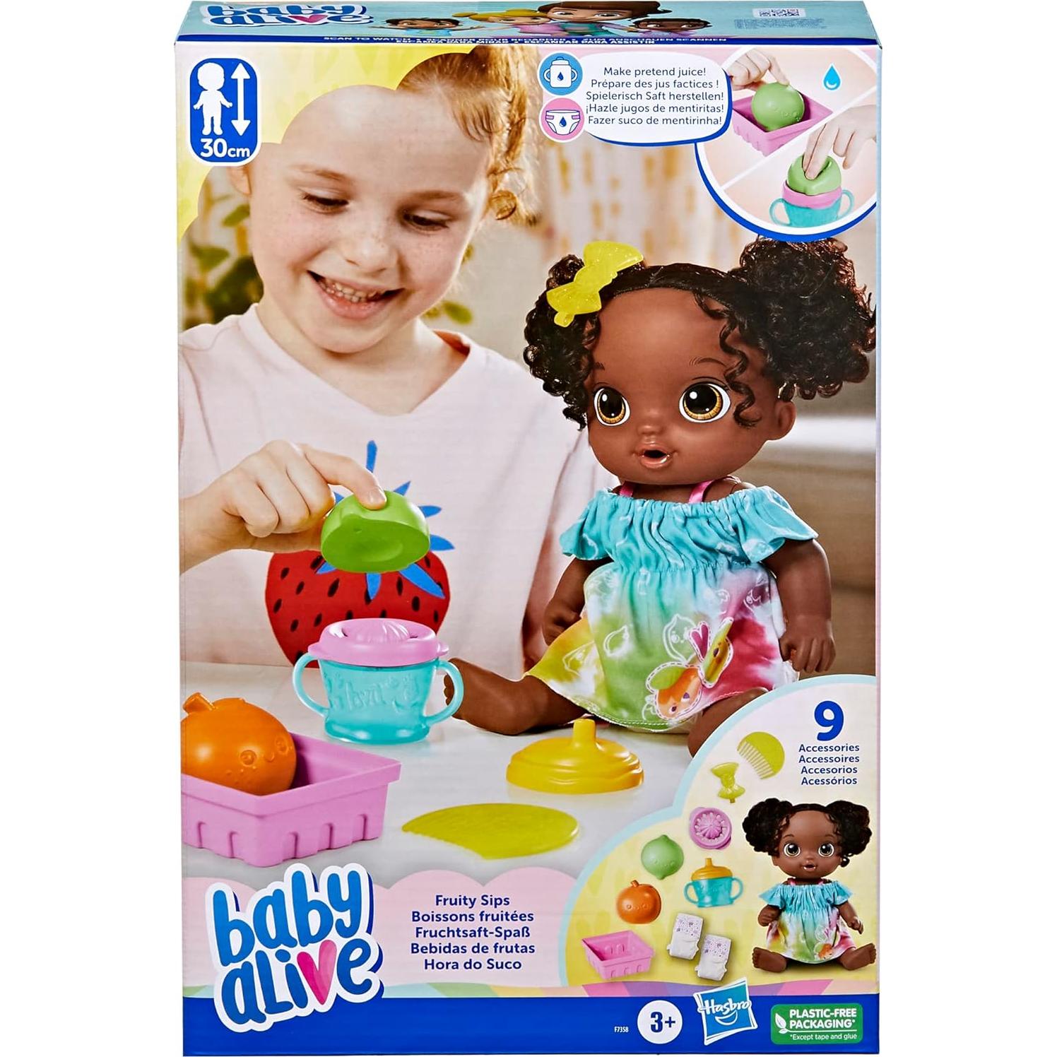 Muñeca Baby Alive Fruity Sips 30.48 cm con Exprimidor y Accesorios