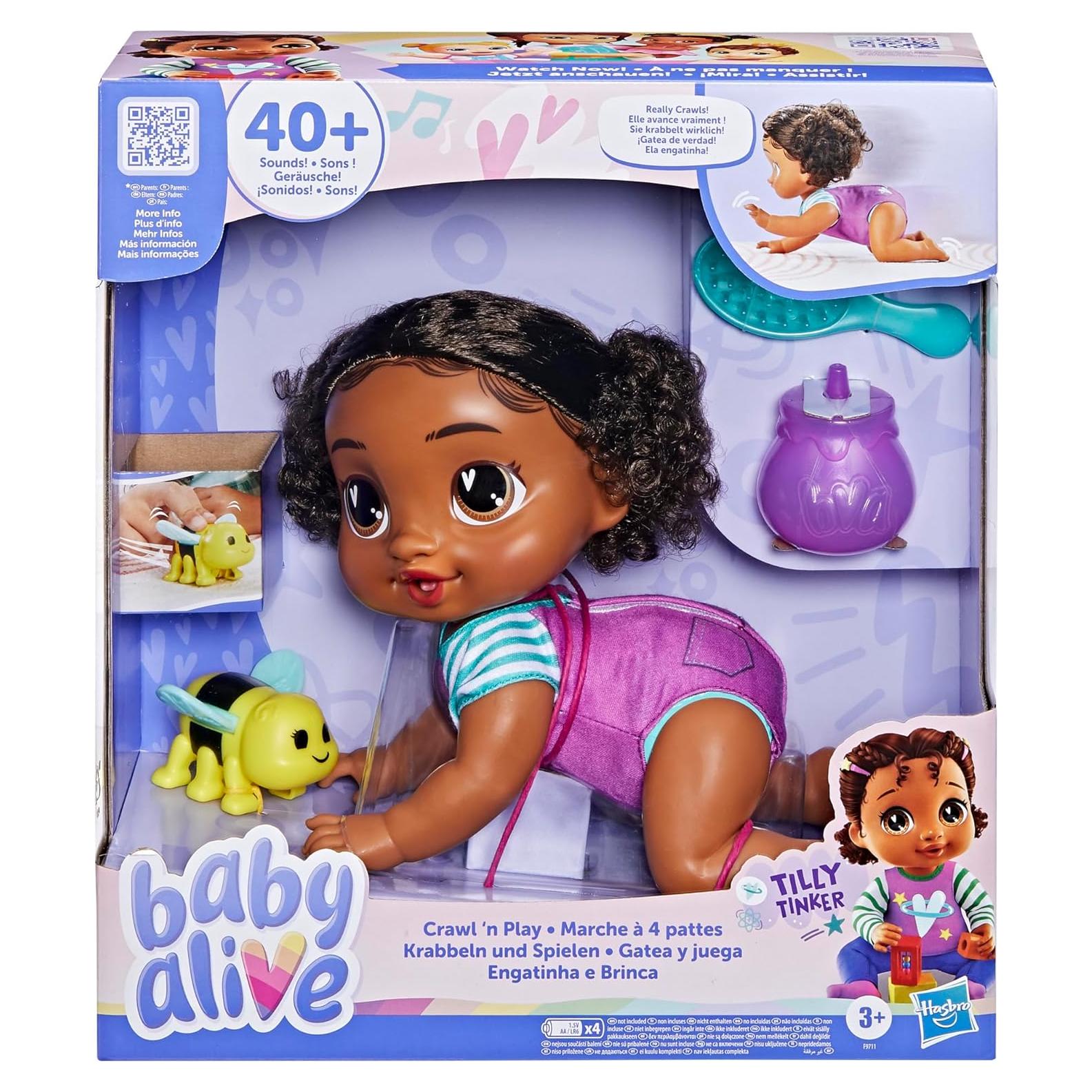 Muñeca Electrónica Baby Alive Tilly Tinker que Gatea 27 cm