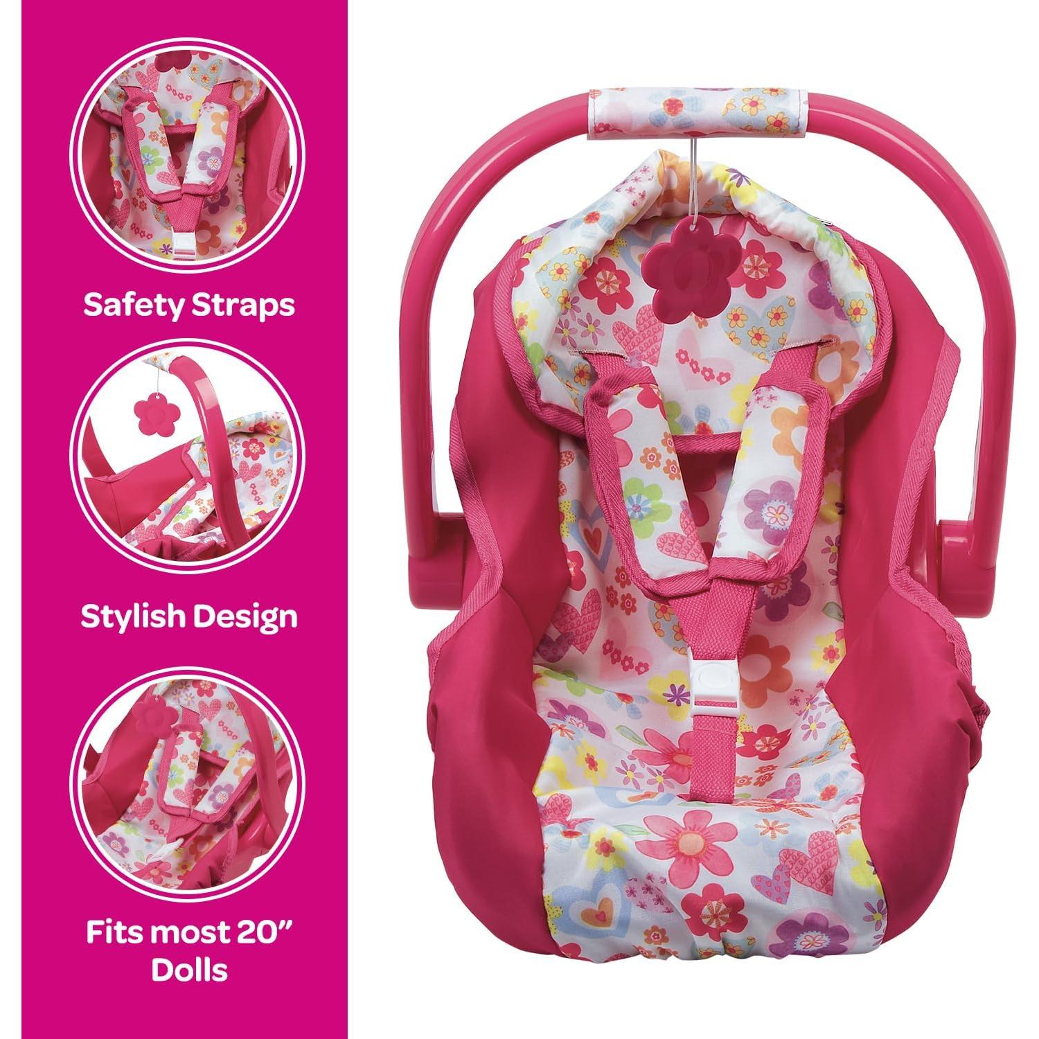 Asiento de Coche para Muñecas Adora Poder Floral - 50.8 cm