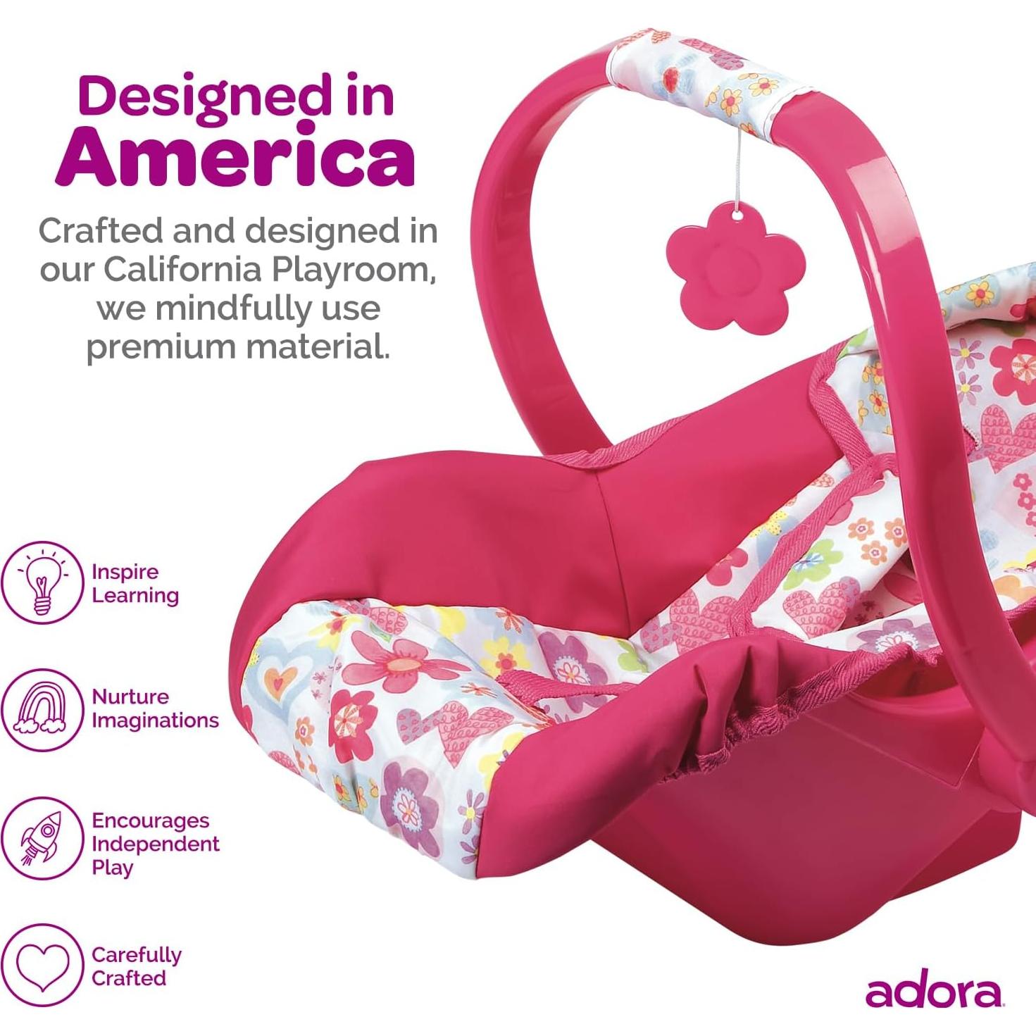 Asiento de Coche para Muñecas Adora Poder Floral - 50.8 cm