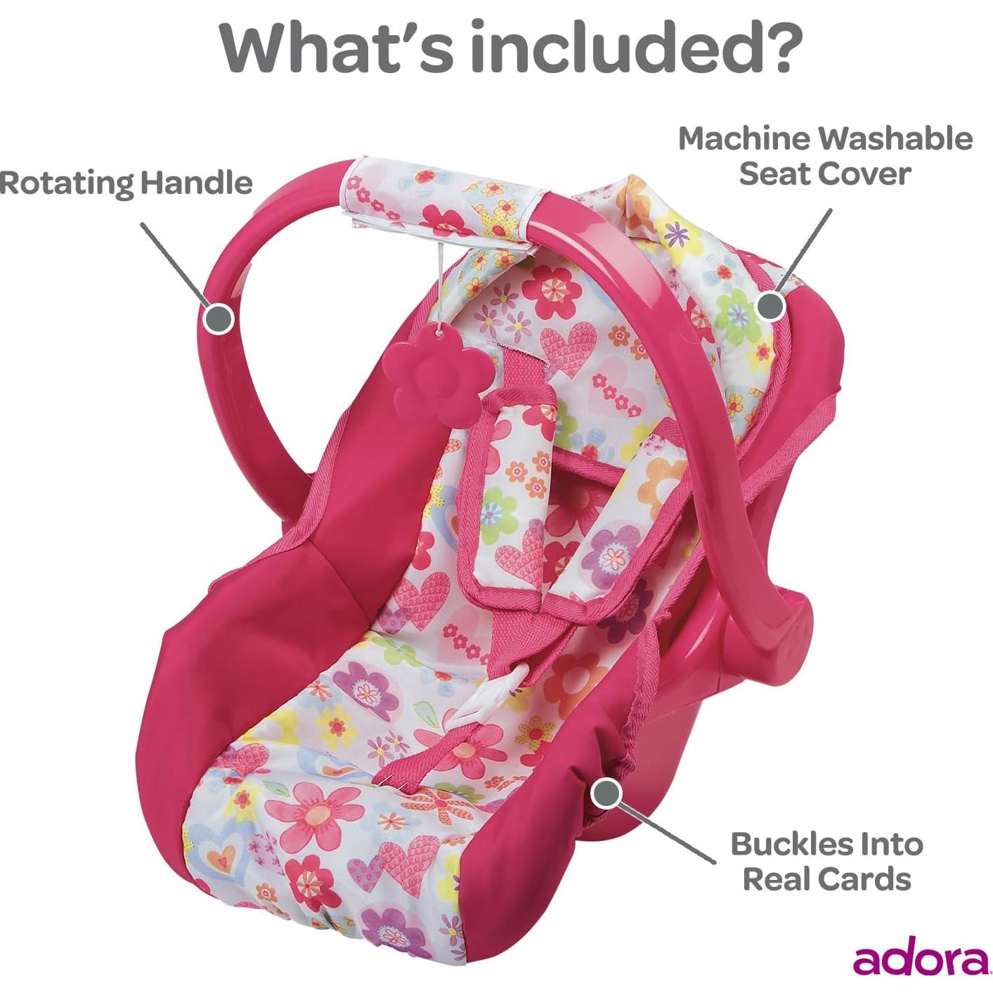 Asiento de Coche para Muñecas Adora Poder Floral - 50.8 cm