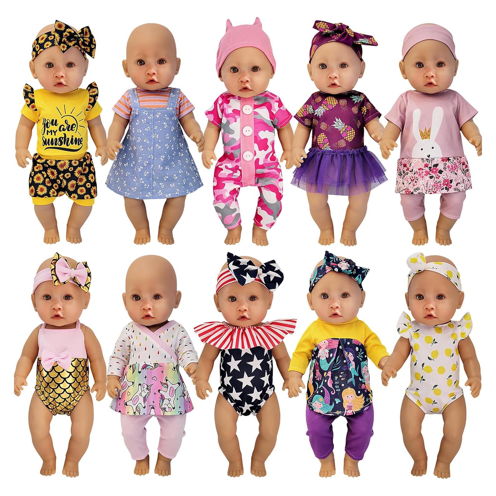10 Conjuntos de Ropa para Muñecas 35-40 cm Windolls