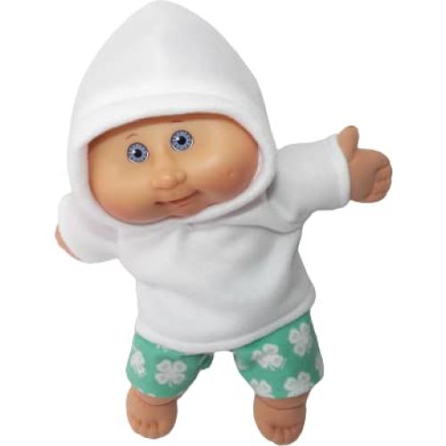 Sudadera Blanca y Pantalones Cortos para Muñecas 14-15"