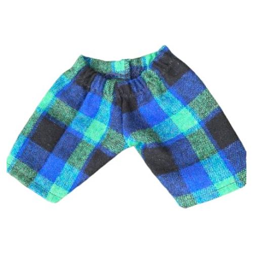 Pantalones de cuadros azul, negro y verde para muñecas Cabbage Patch 30-33 cm