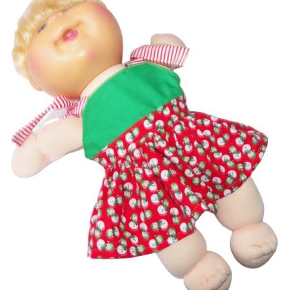 Vestido de Muñeco de Nieve Verde y Rojo Cabbage Patch 30-33cm