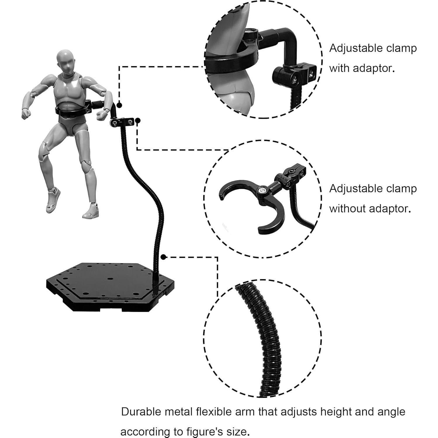 Soporte para Figuras de Acción NovaViva 2Pcs Negro Ajustable