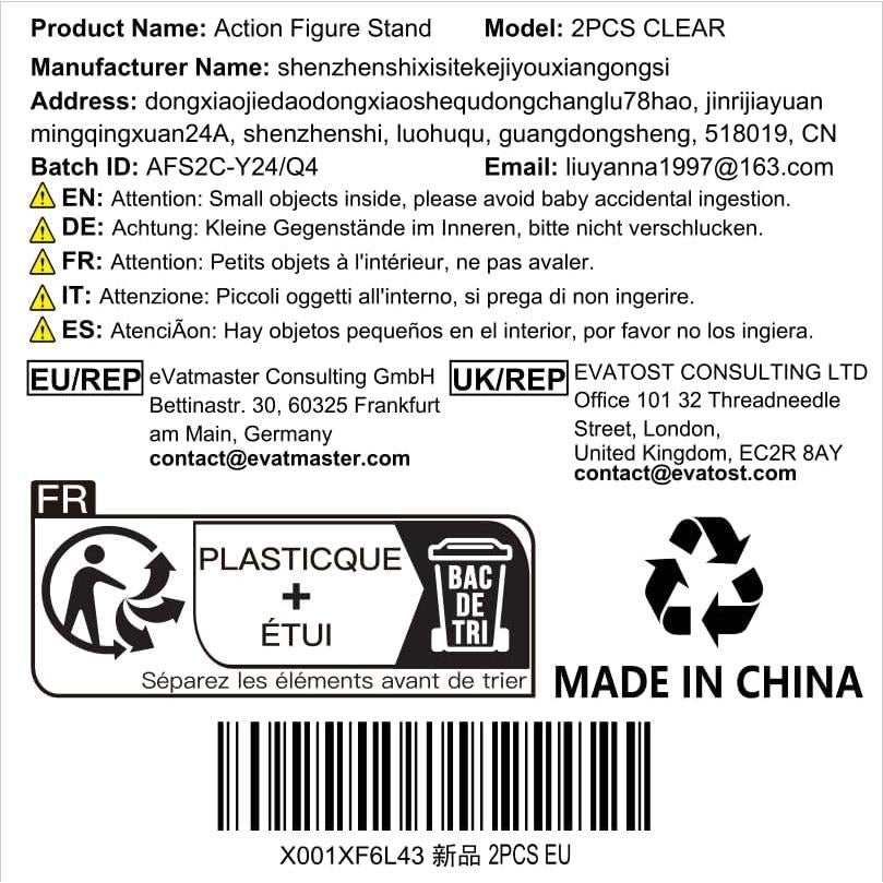 Soporte para Figuras de Acción XISTEST 2PCS Transparente 7.5x9cm