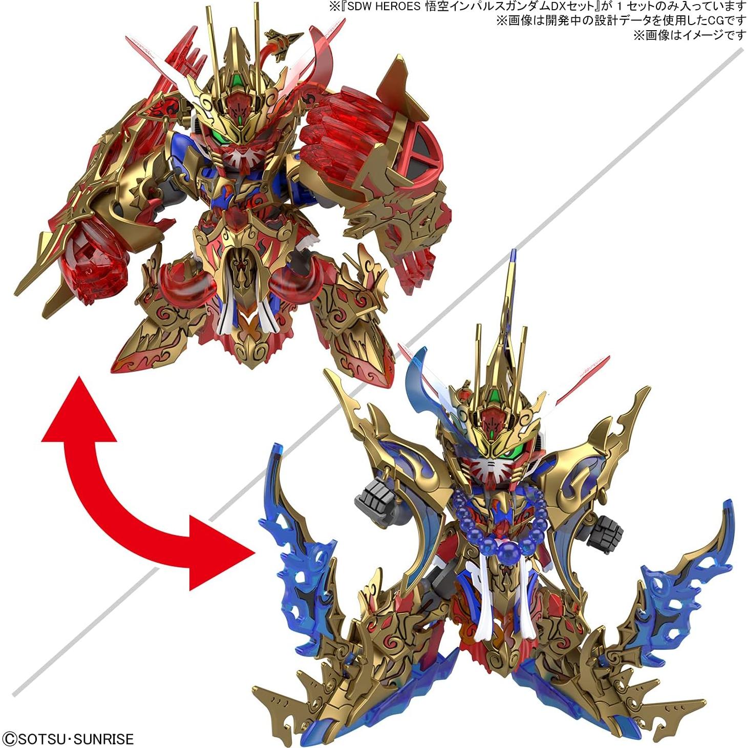 Kit de Modelo Bandai Spirits SD Gundam Wukong Impulse 24.13x4.45cm