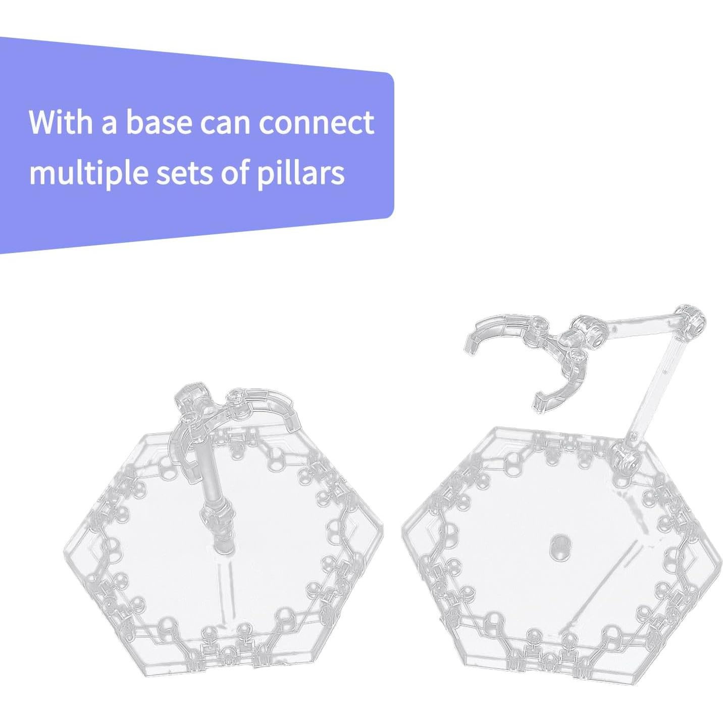 Soporte para Figuras de Acción POMER Hexagonal 5 Pcs 1/144