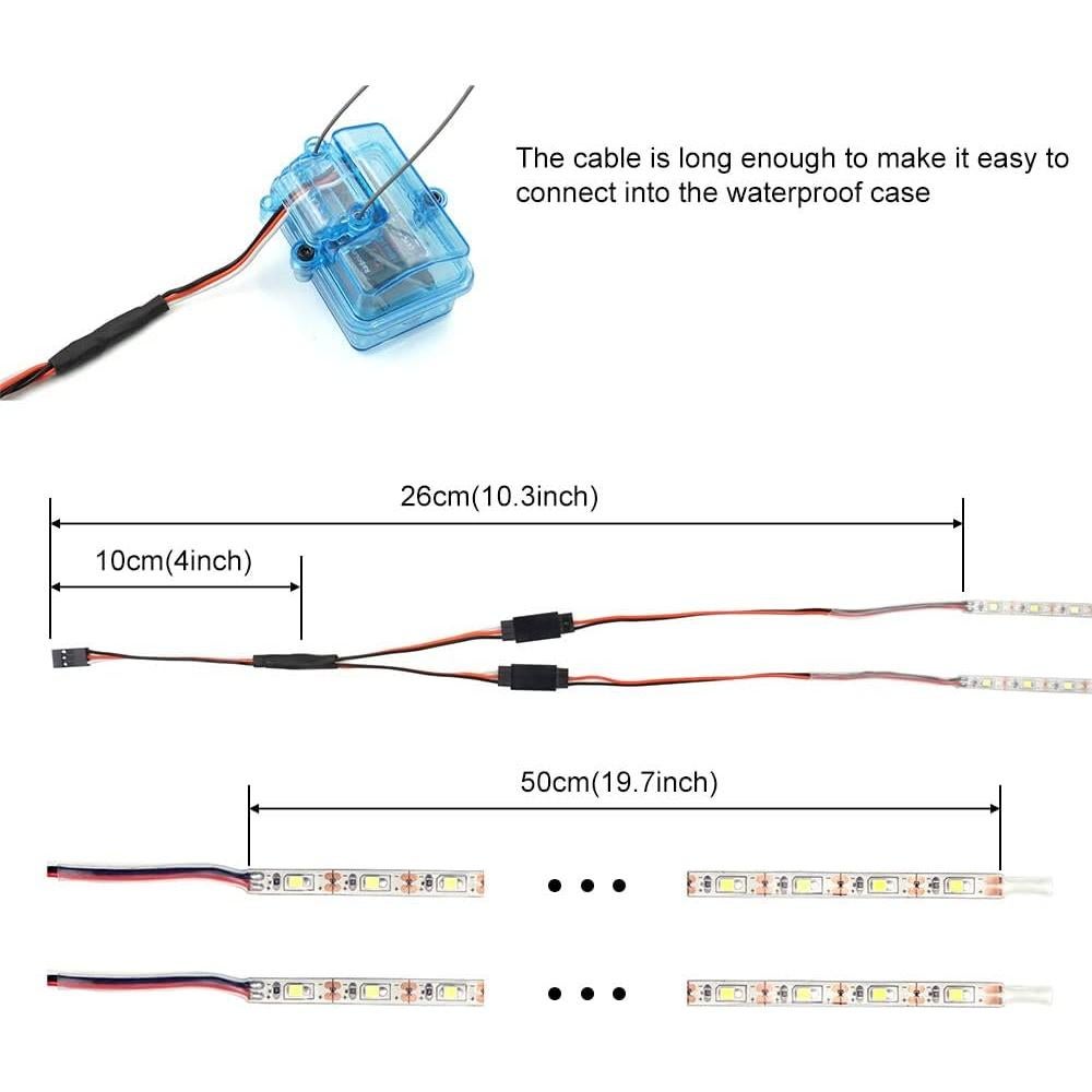 Tiras de luz LED a prueba de agua YUYING 1m Amarillo para RC